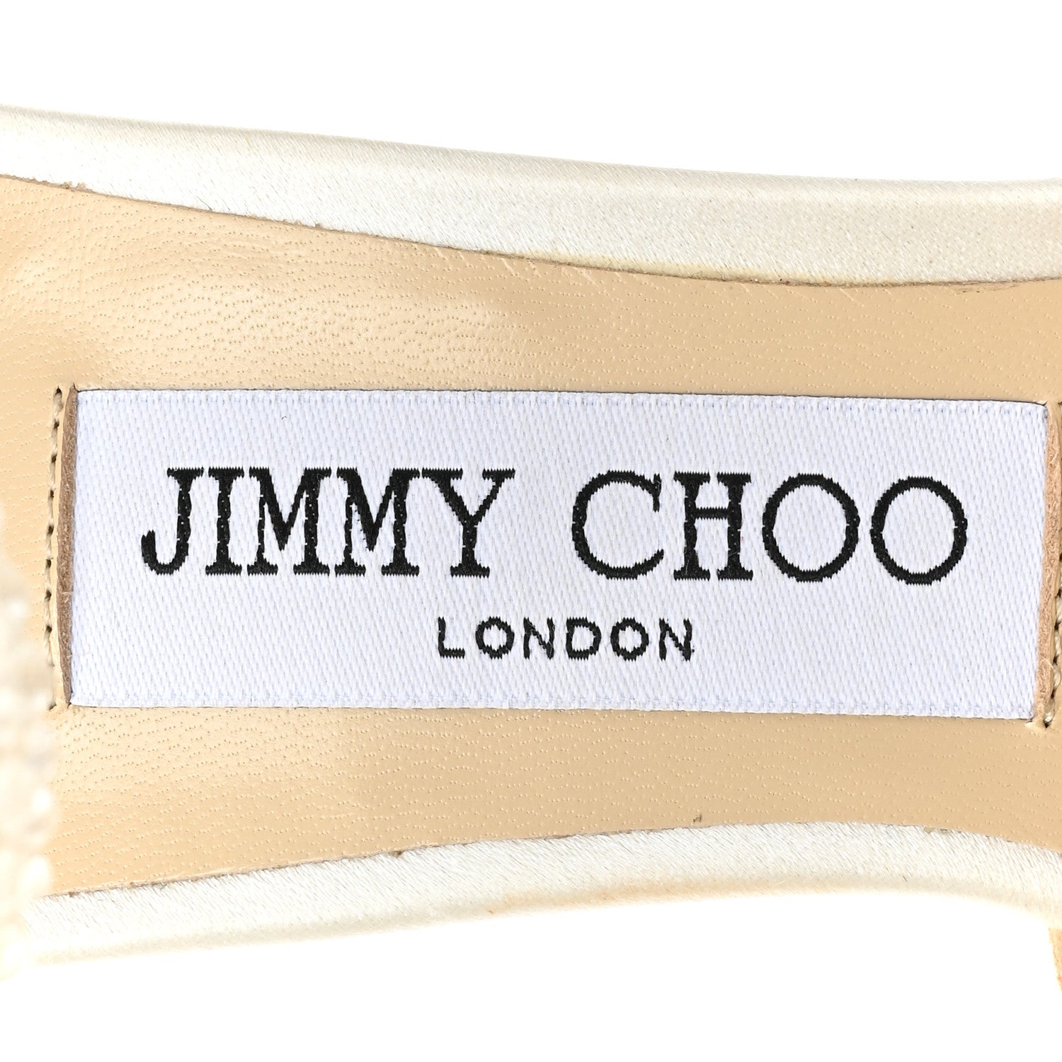Jimmy Choo Satin Crystal Averly Bow 100 Pumps 37 Latte 7 of 11