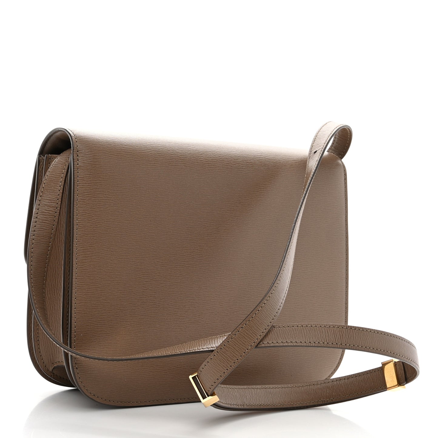 Liege Calfskin Medium Classic Box Flap Bag Taupe