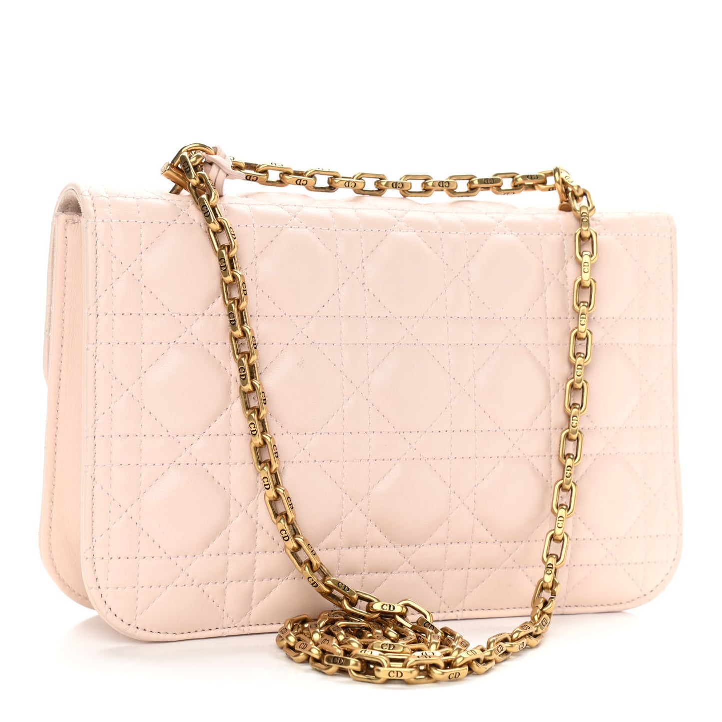 Lambskin Cannage Large Dioraddict Flap Rose Poudre