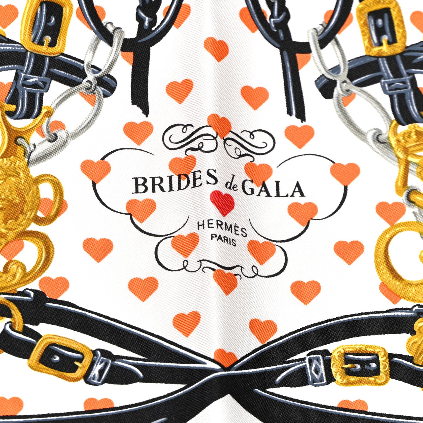 Silk Brides De Gala Love Pocket Square Black White Orange