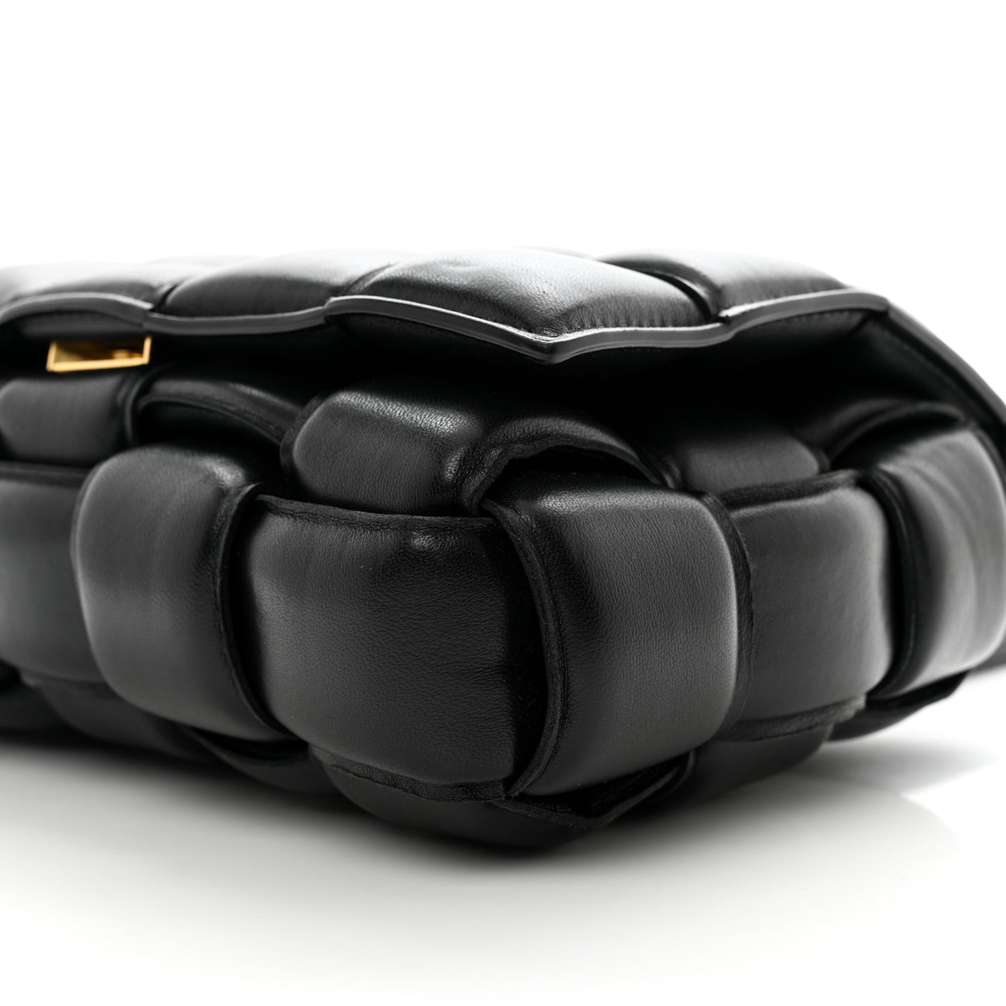 Nappa Maxi Intreccio Padded Cassette Crossbody Bag Black