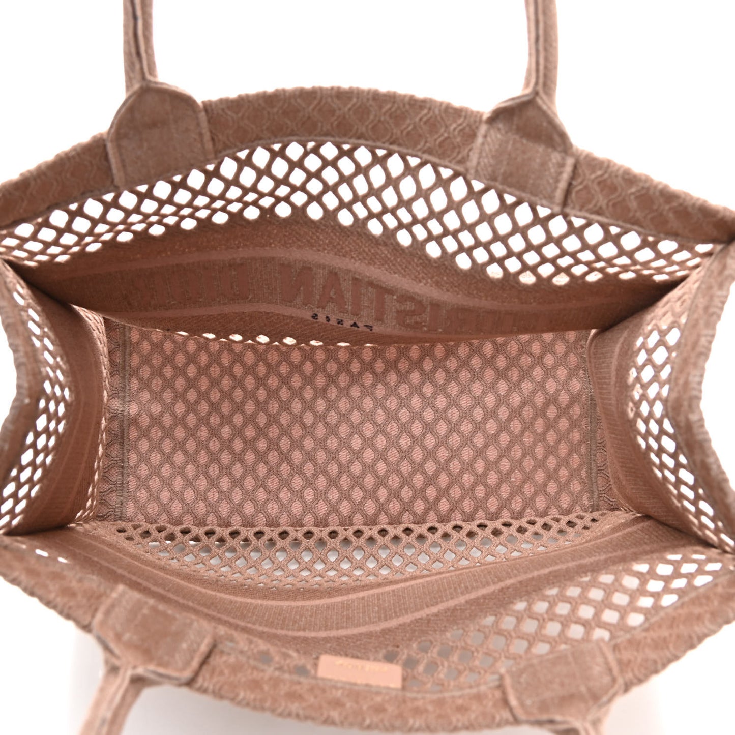 Mesh Embroidered Medium Book Tote Clay