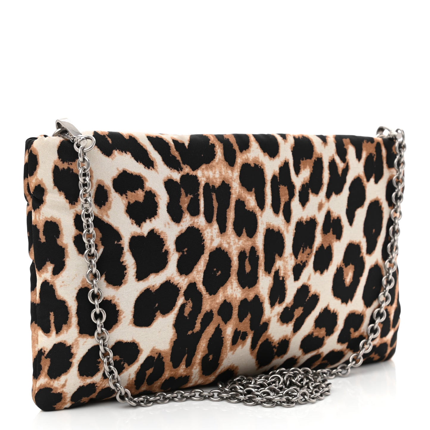 Tessuto Soft Nylon Leopard Print Crossbody Avorio