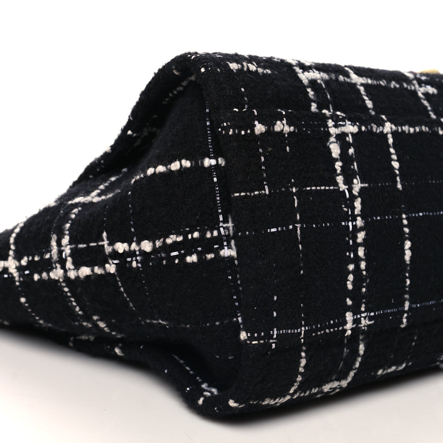 Tweed Medium Deauville Tote Black White Multicolor