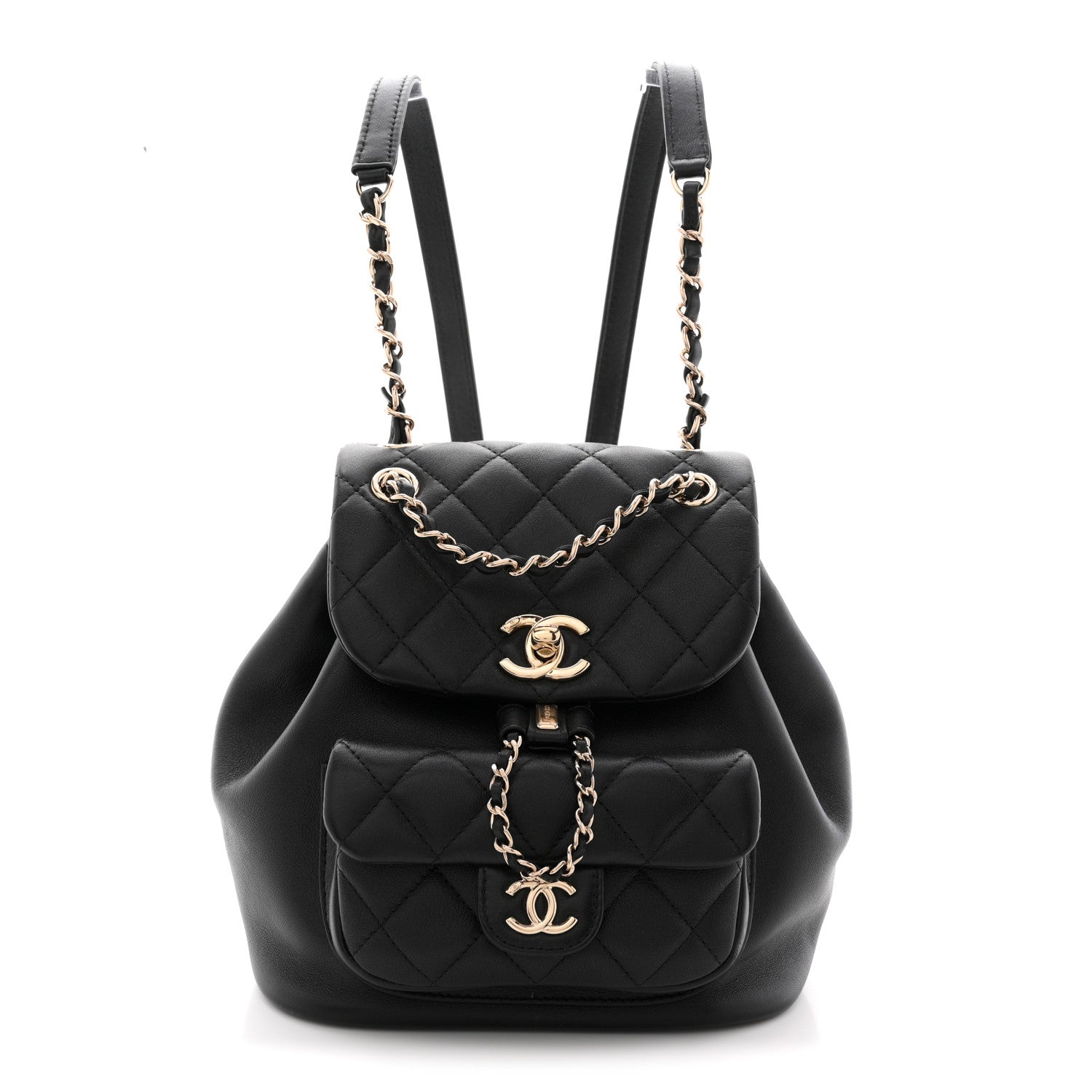 chanel ss16 leather backpack Chanel Lambskin Quilted Small Duma Drawstring Backpack Black 1867159 – FASHIONPHILE
