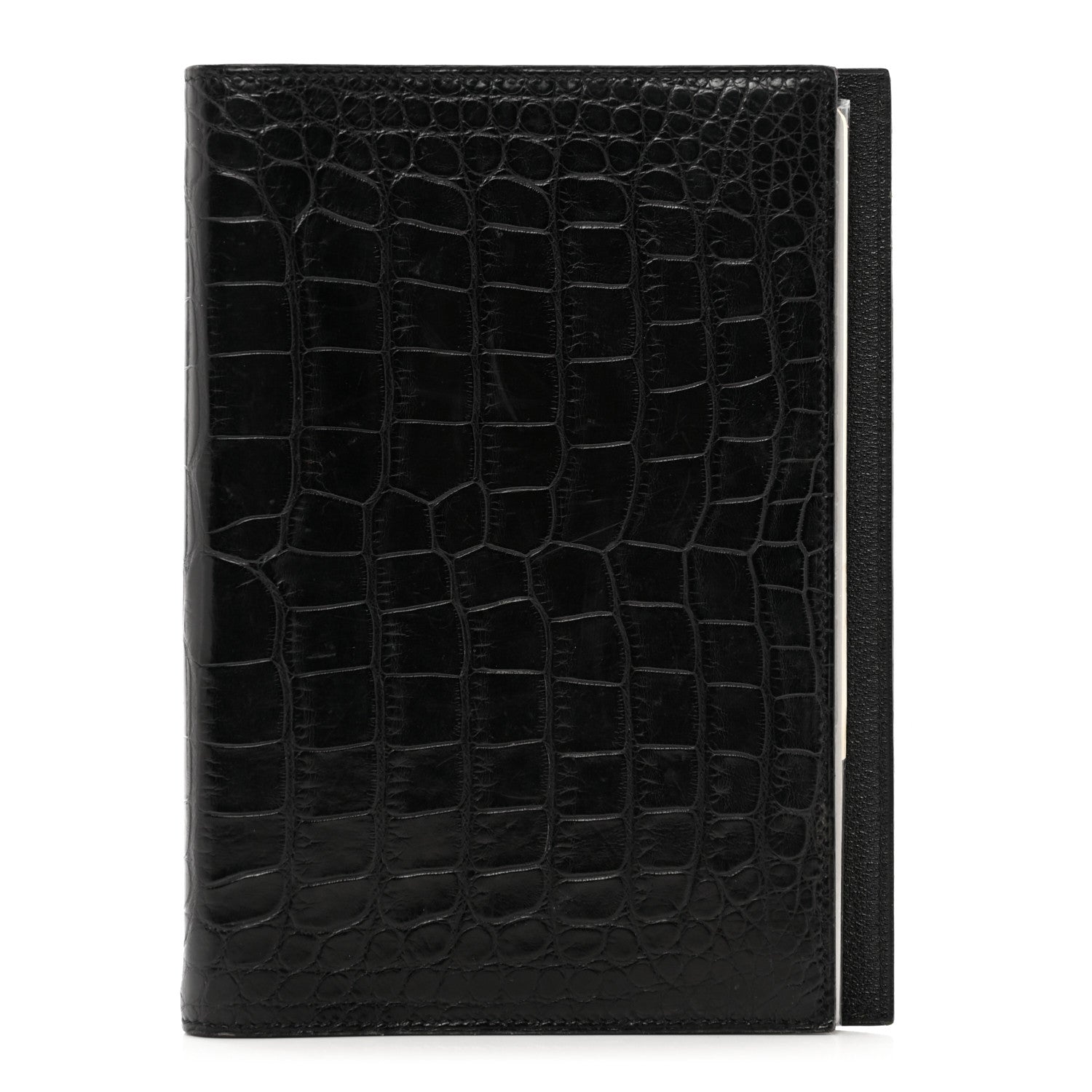 Hermes Matte Alligator Globe Trotter Agenda Cover Black 1363857