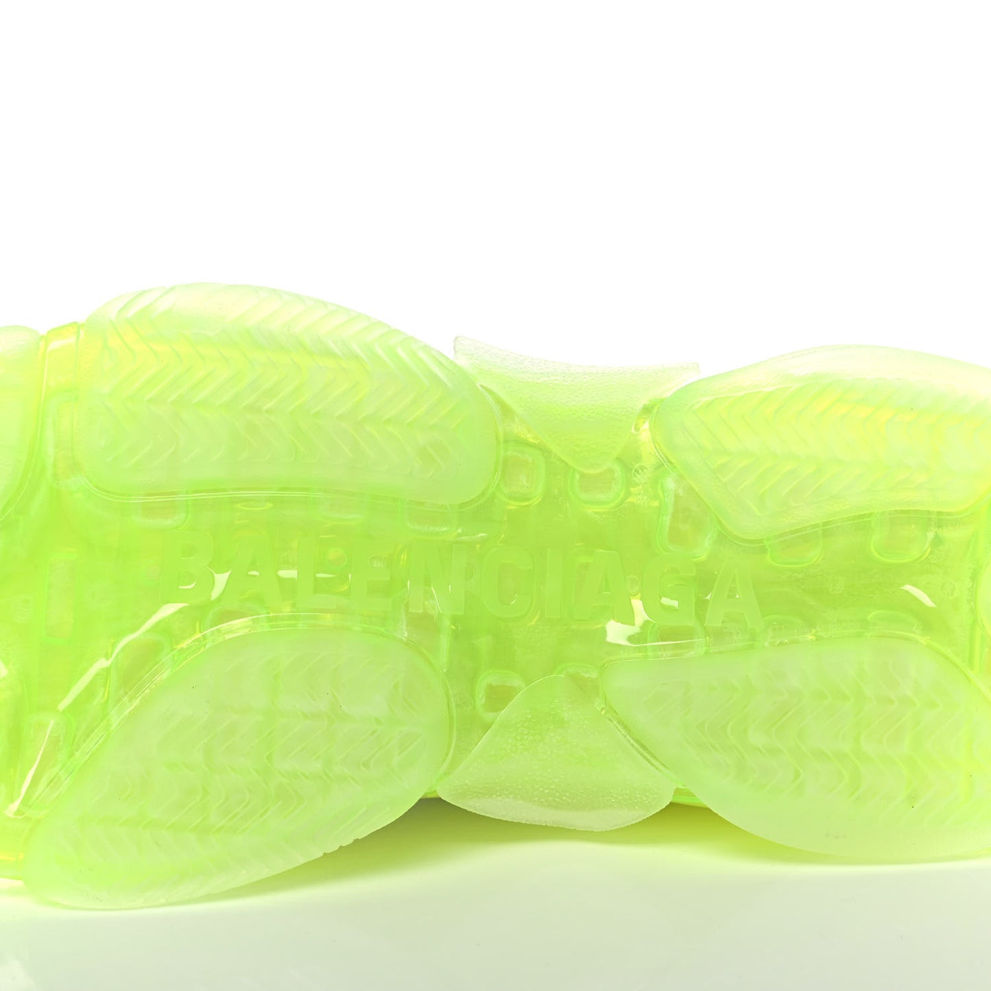Fabric Mesh Clear Sole Fluo Womens Triple S Sneakers 41 White Fluo Yellow