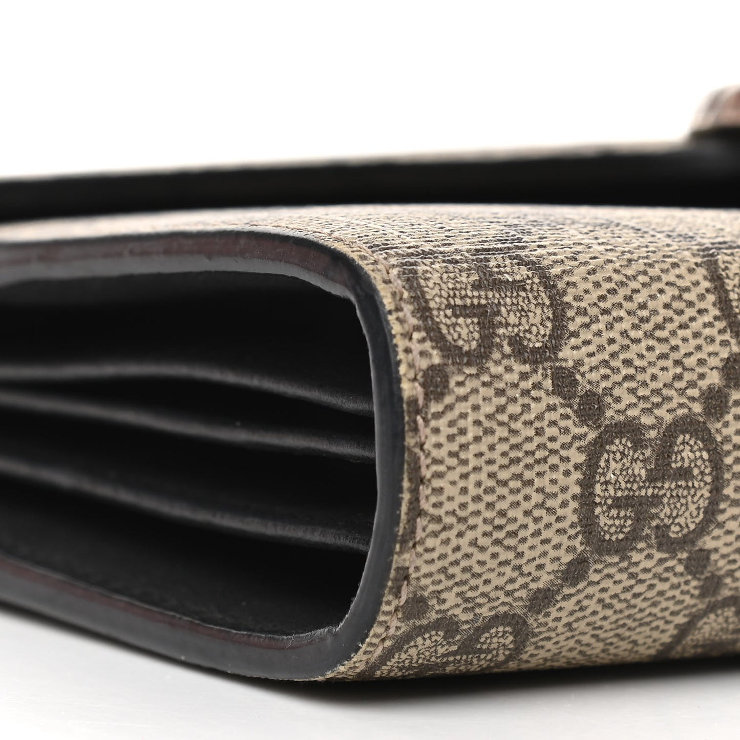 GG Supreme Monogram Mini Dionysus Chain Wallet Beige Black