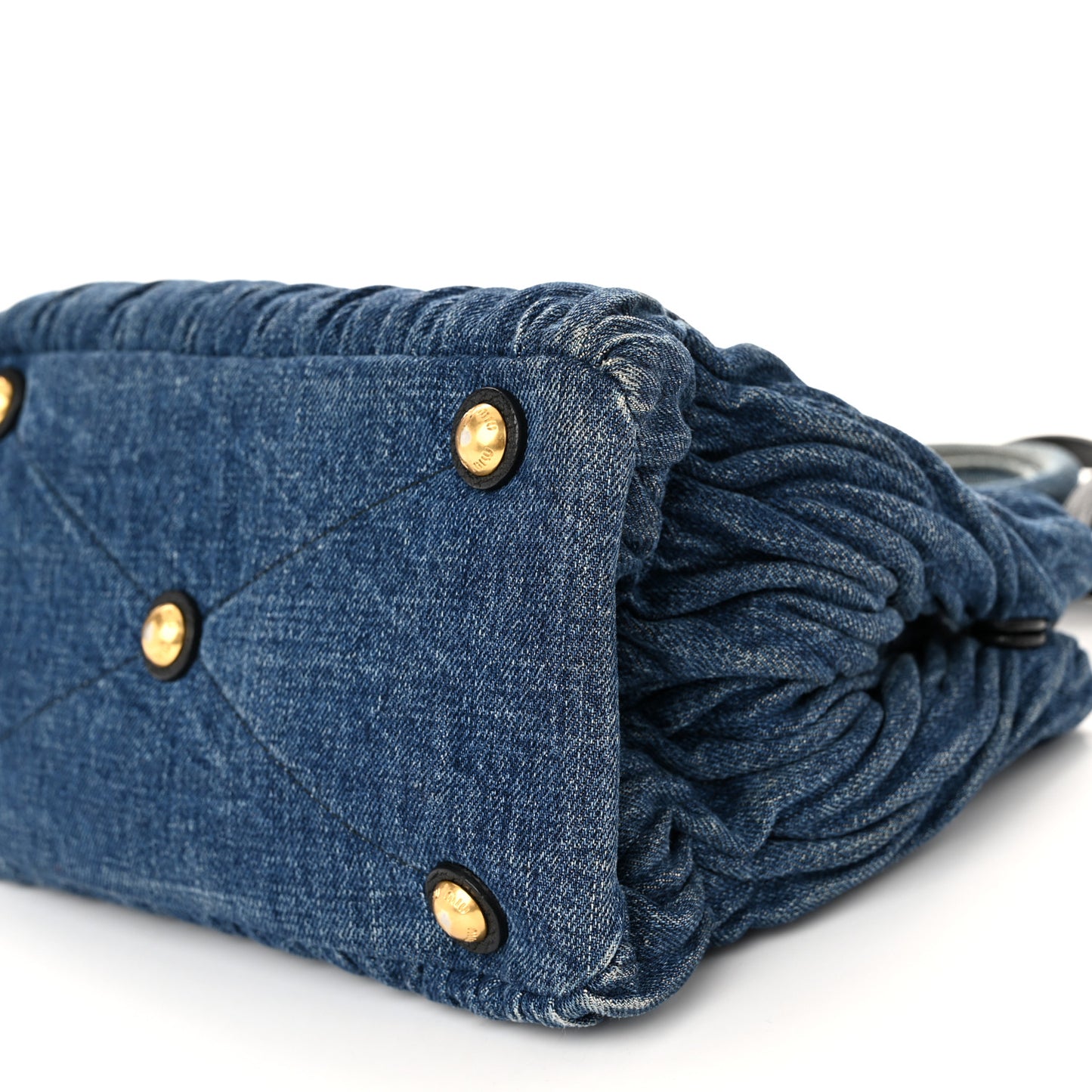 Denim Matelasse Small Tote Blue