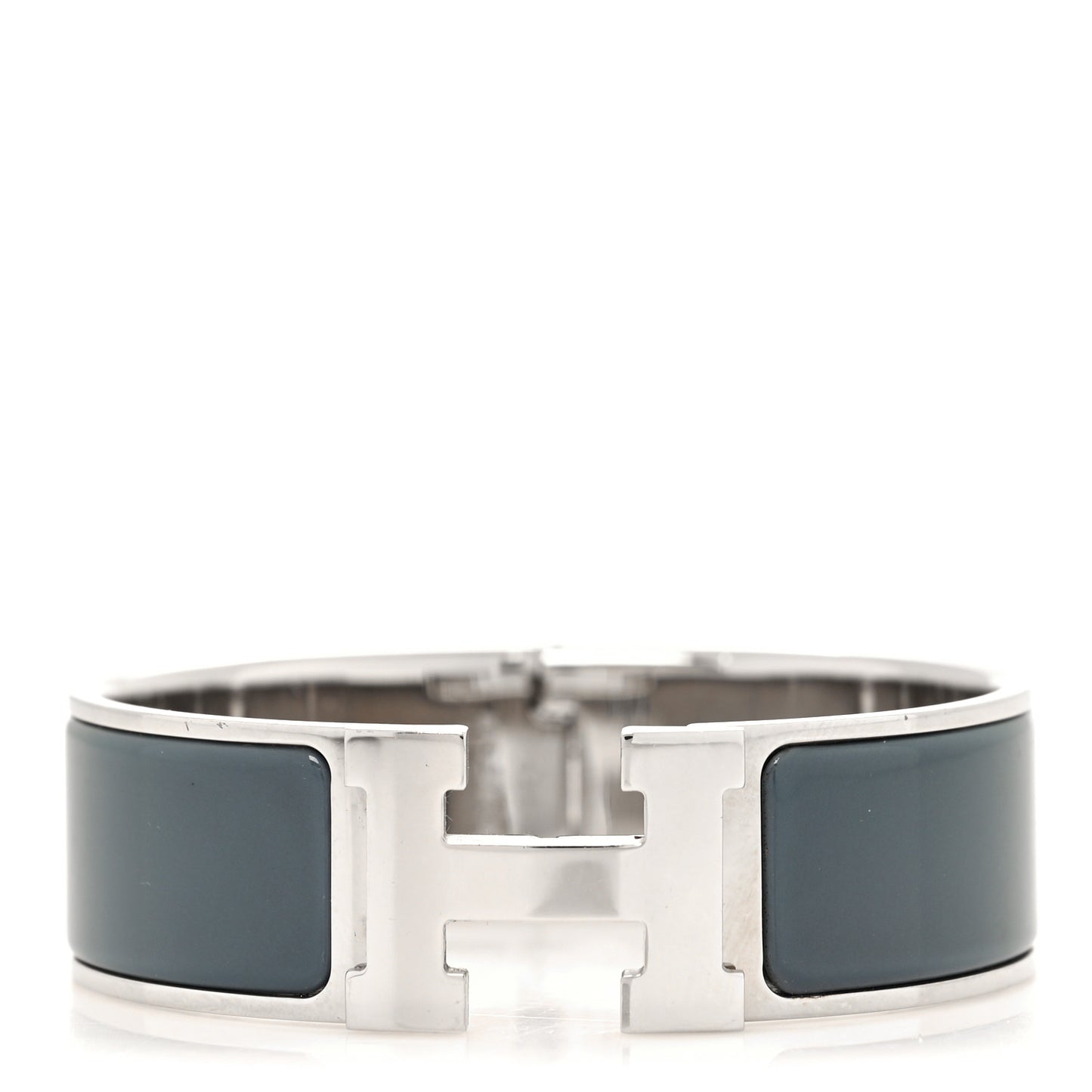 Enamel Wide Clic Clac H Bracelet GM Gris Macadam