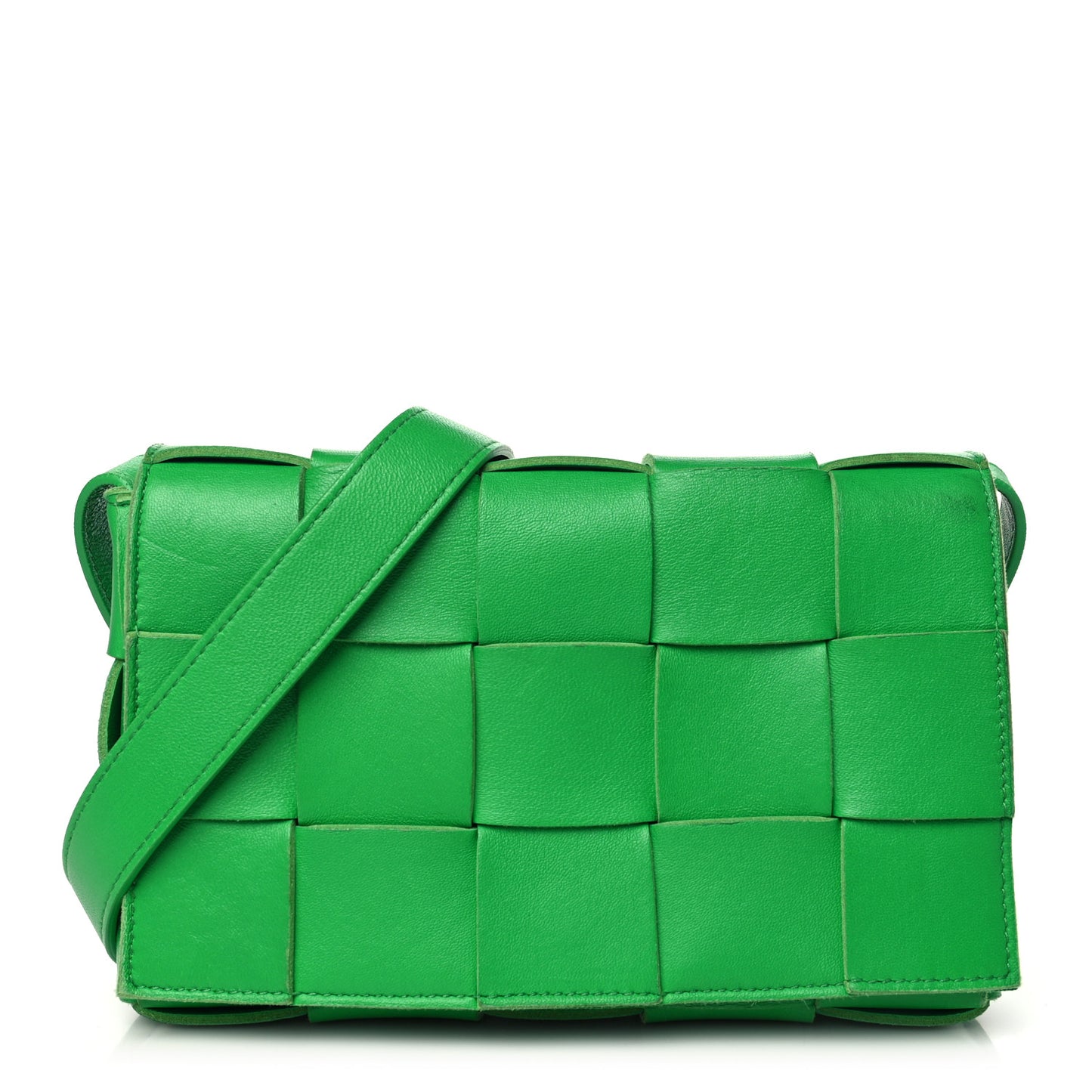 Lambskin Maxi Intrecciato Cassette Crossbody Bag Parakeet