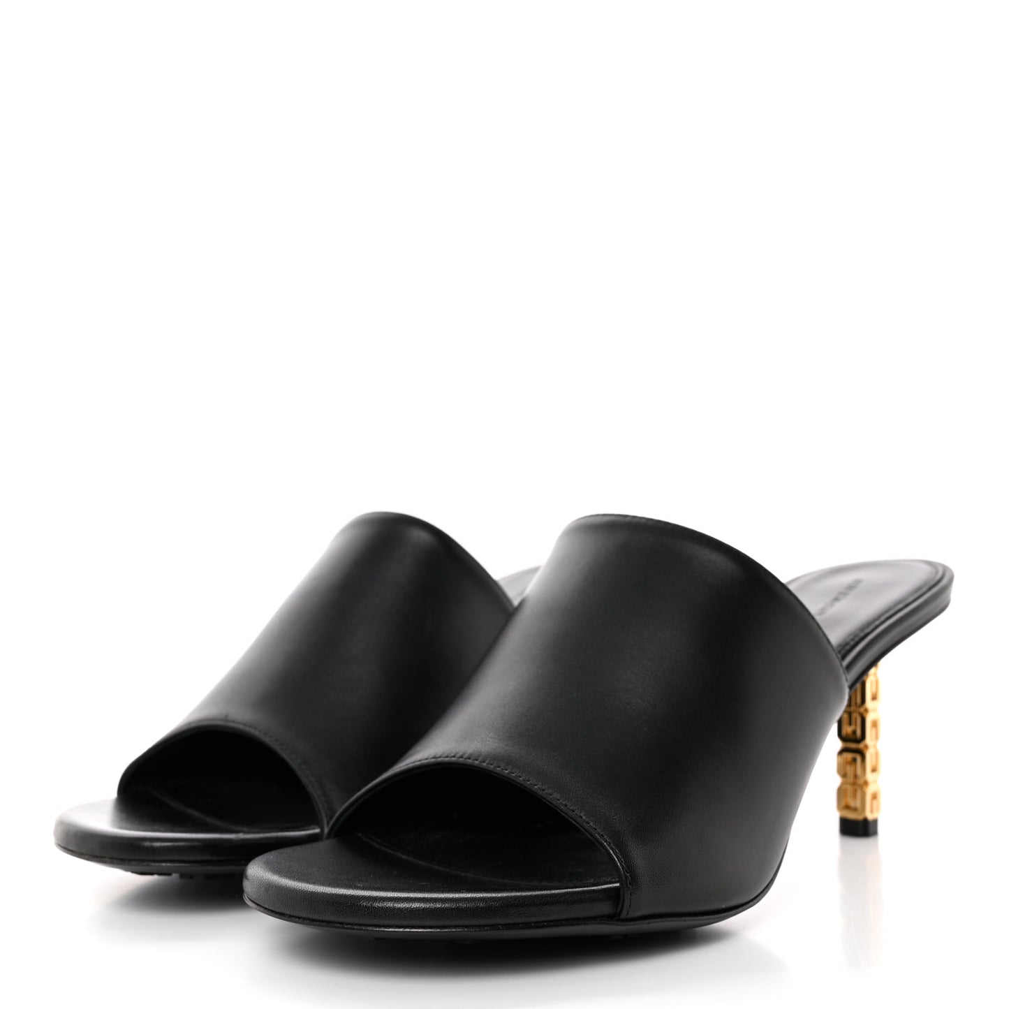 Smooth Nappa G Cube Mule Sandals 38.5 Black