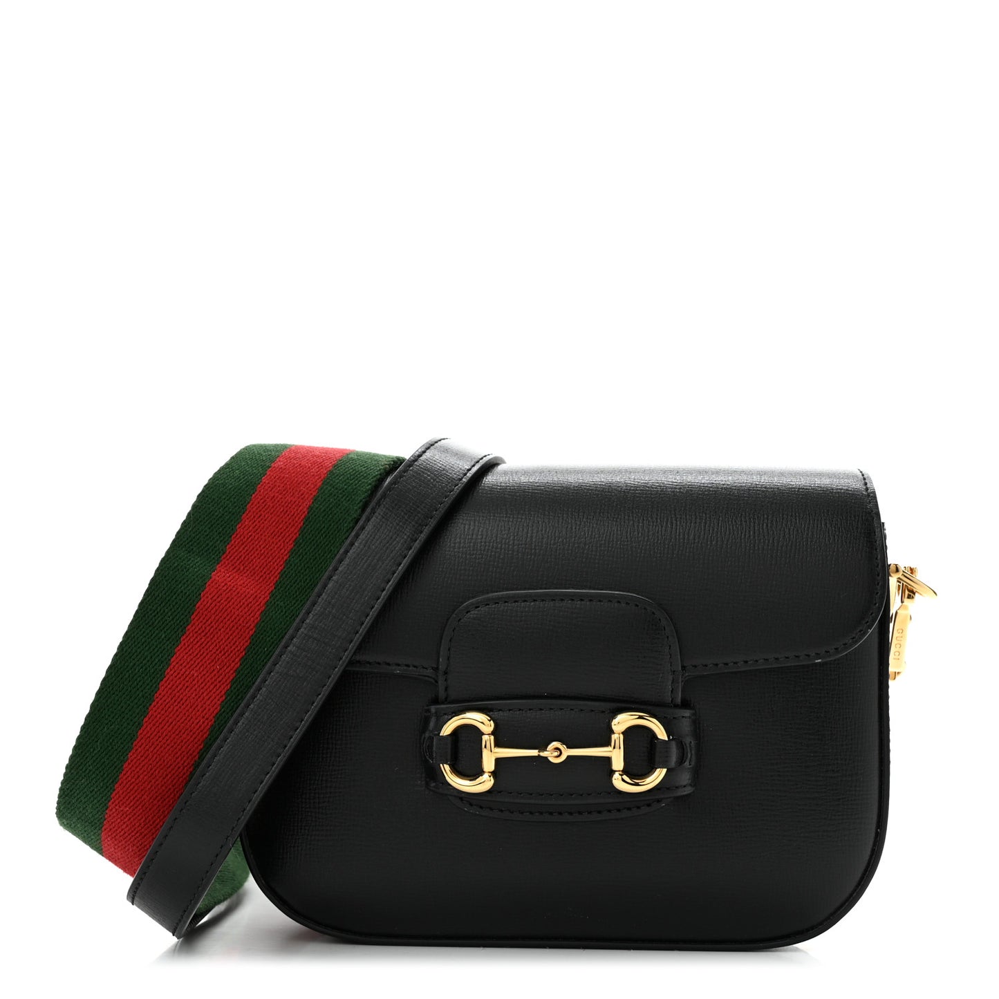 Azalea Calfskin Web Mini Horsebit 1955 Shoulder Bag Black