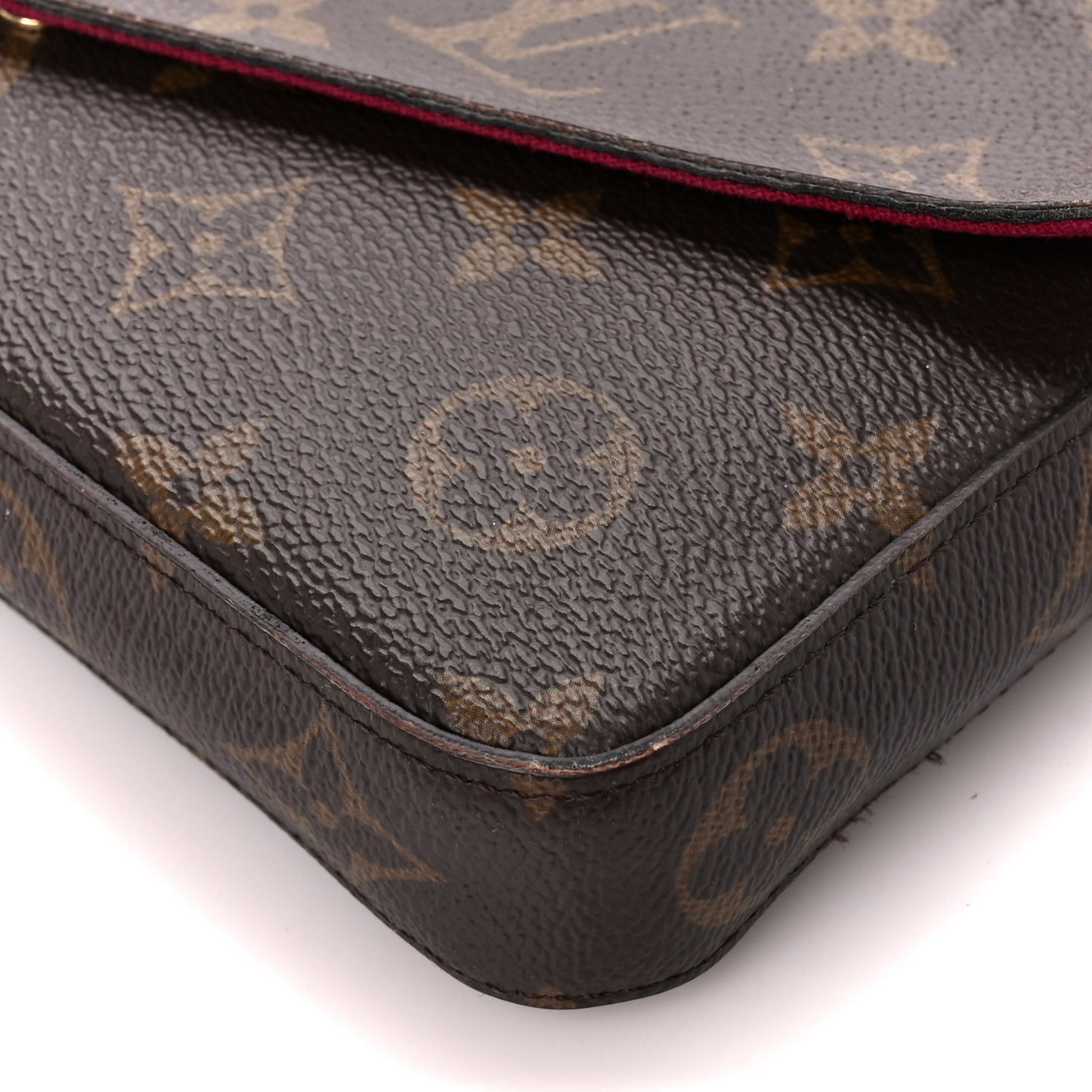 Monogram Pochette Felicie Chain Wallet Fuchsia