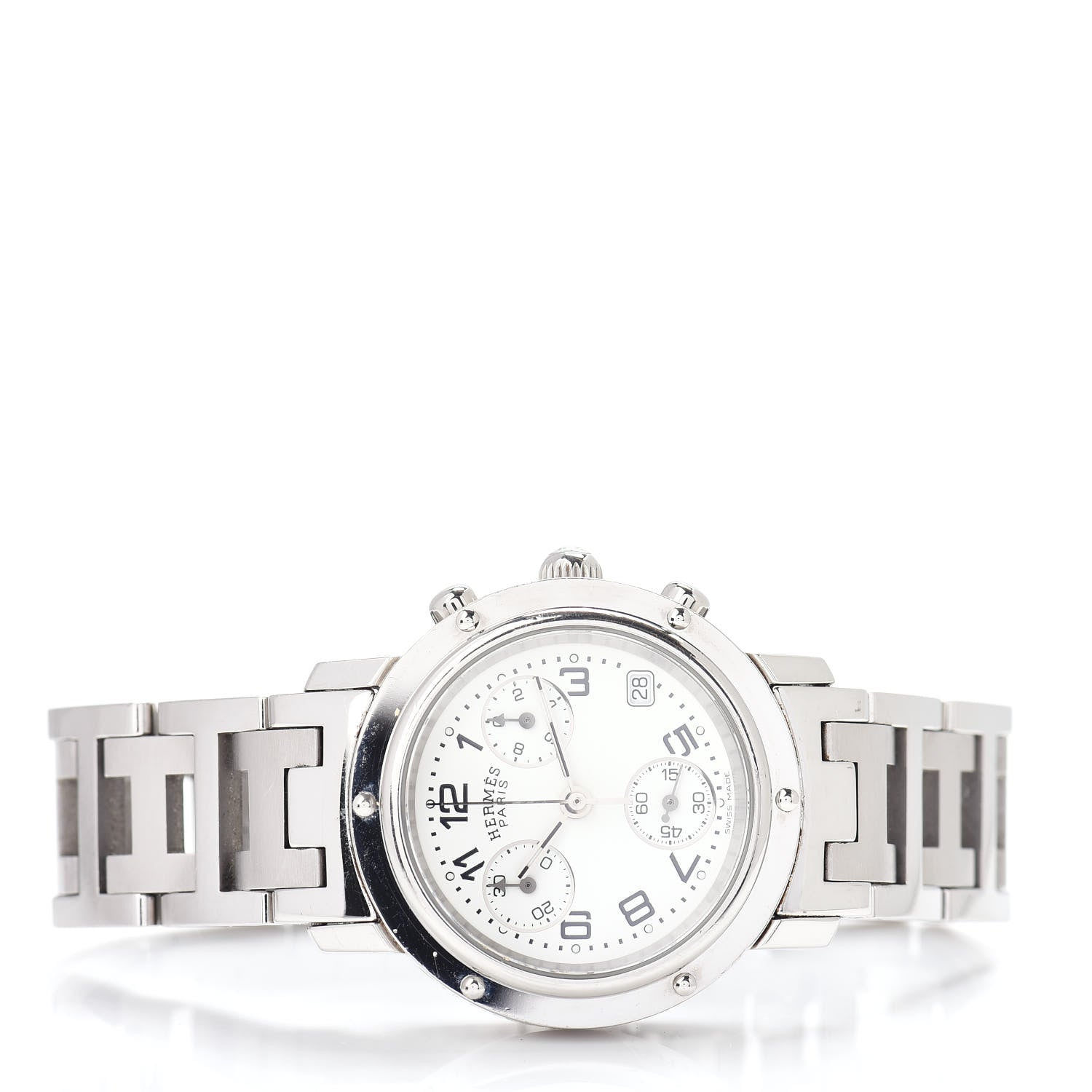 Hermes Stainless Steel 31mm Clipper Chronograph Quartz Watch 2 of 4