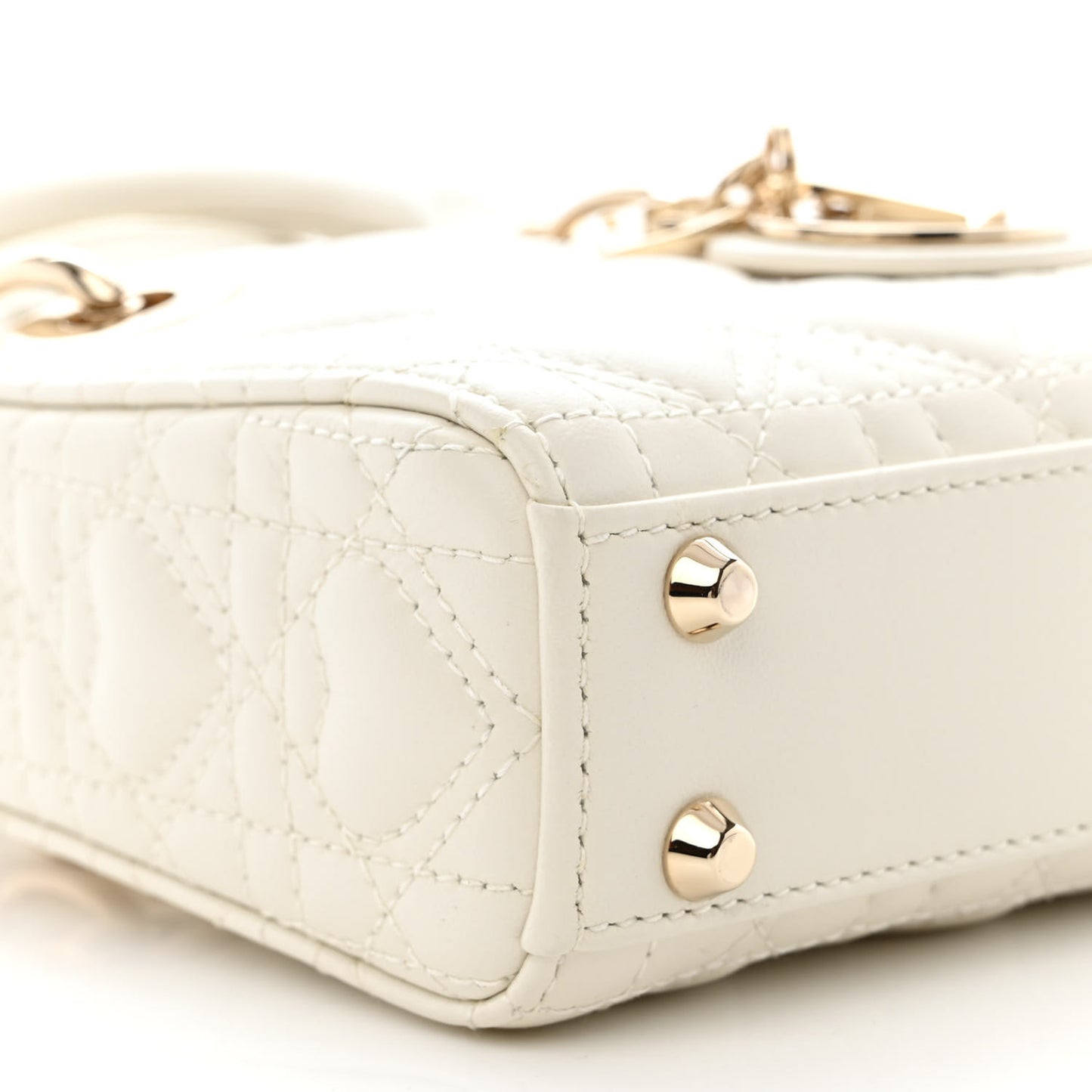 Calfskin Cannage Dioramour Micro Lady Dior Dior White