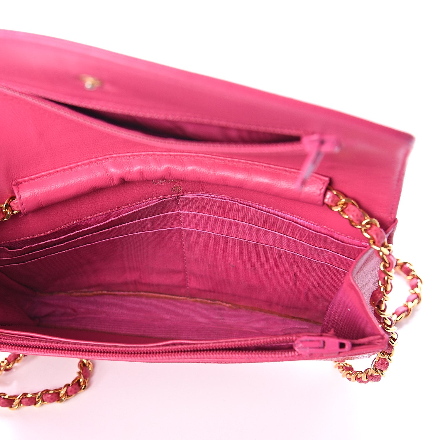 Chanel Caviar Timeless CC Wallet On Chain WOC Pink 4 of 9