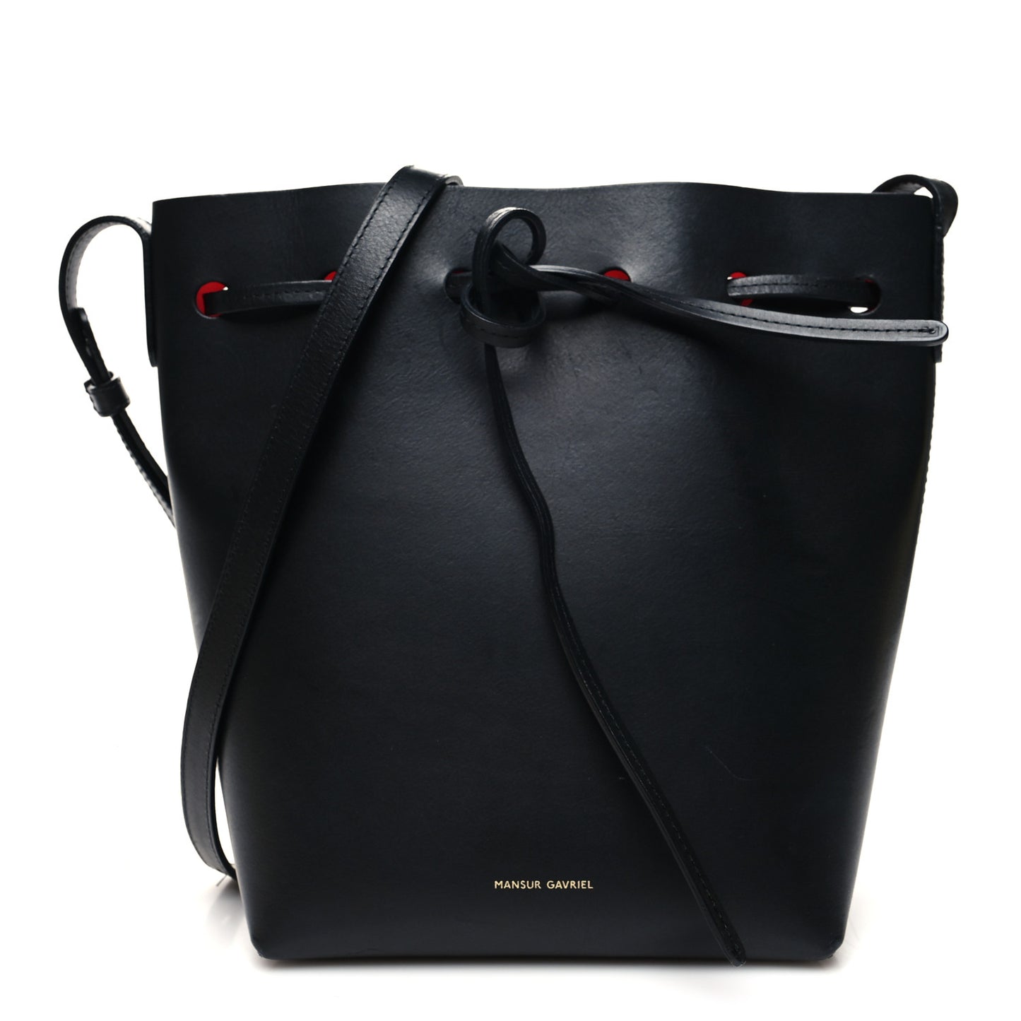 Vegetable Tanned Calfskin Bucket Bag Black Flamma