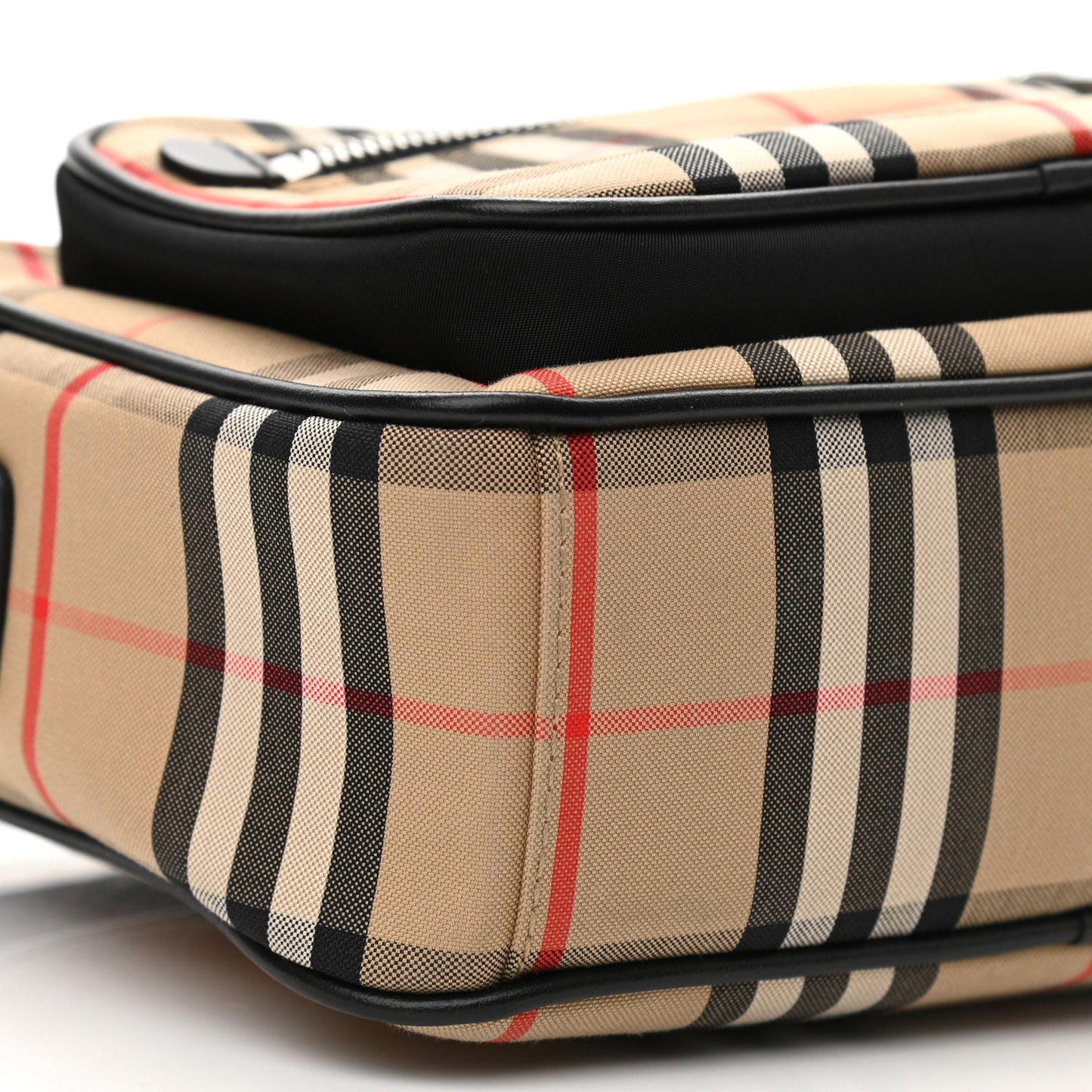 Vintage Check Calfskin Small Camera Bag Archive Beige
