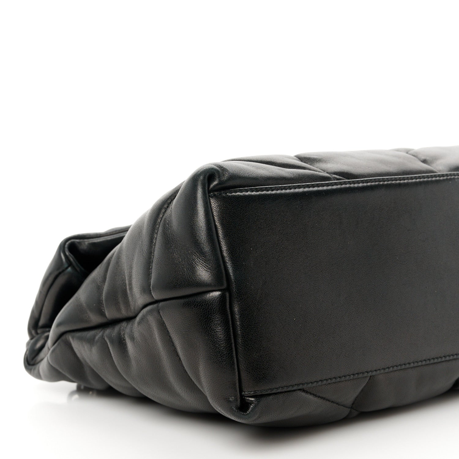 Saint Laurent Lambskin Quilted Monogram Monochrome Medium Loulou Puffer Chain Satchel Black 10 of 11