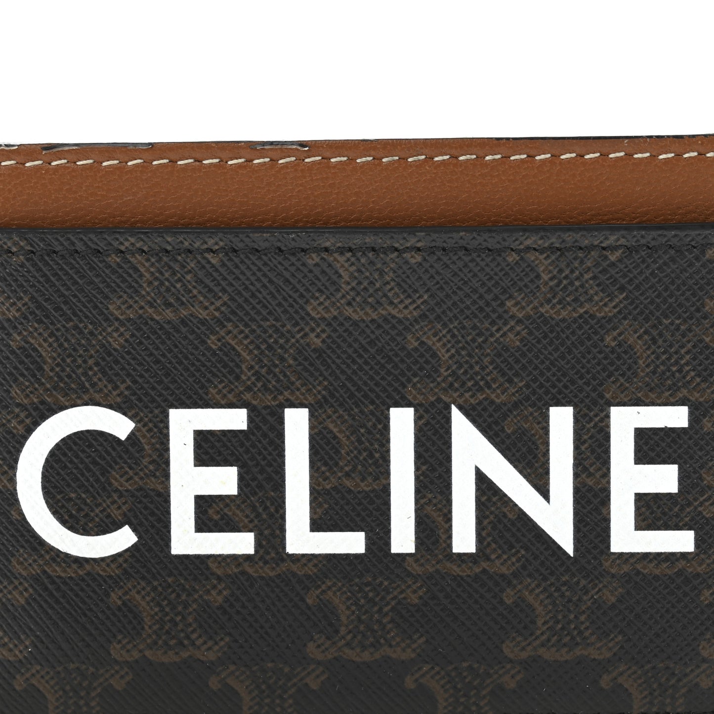 Triomphe Canvas Card Holder Tan