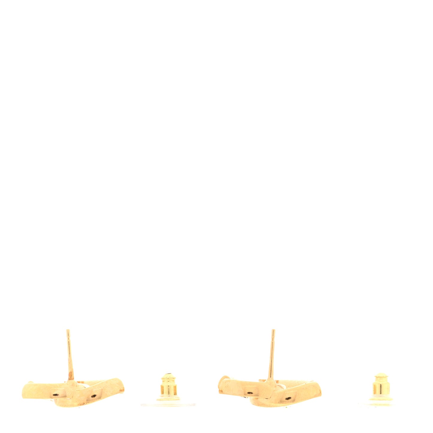 Enamel CC Logo Earrings Gold Black White