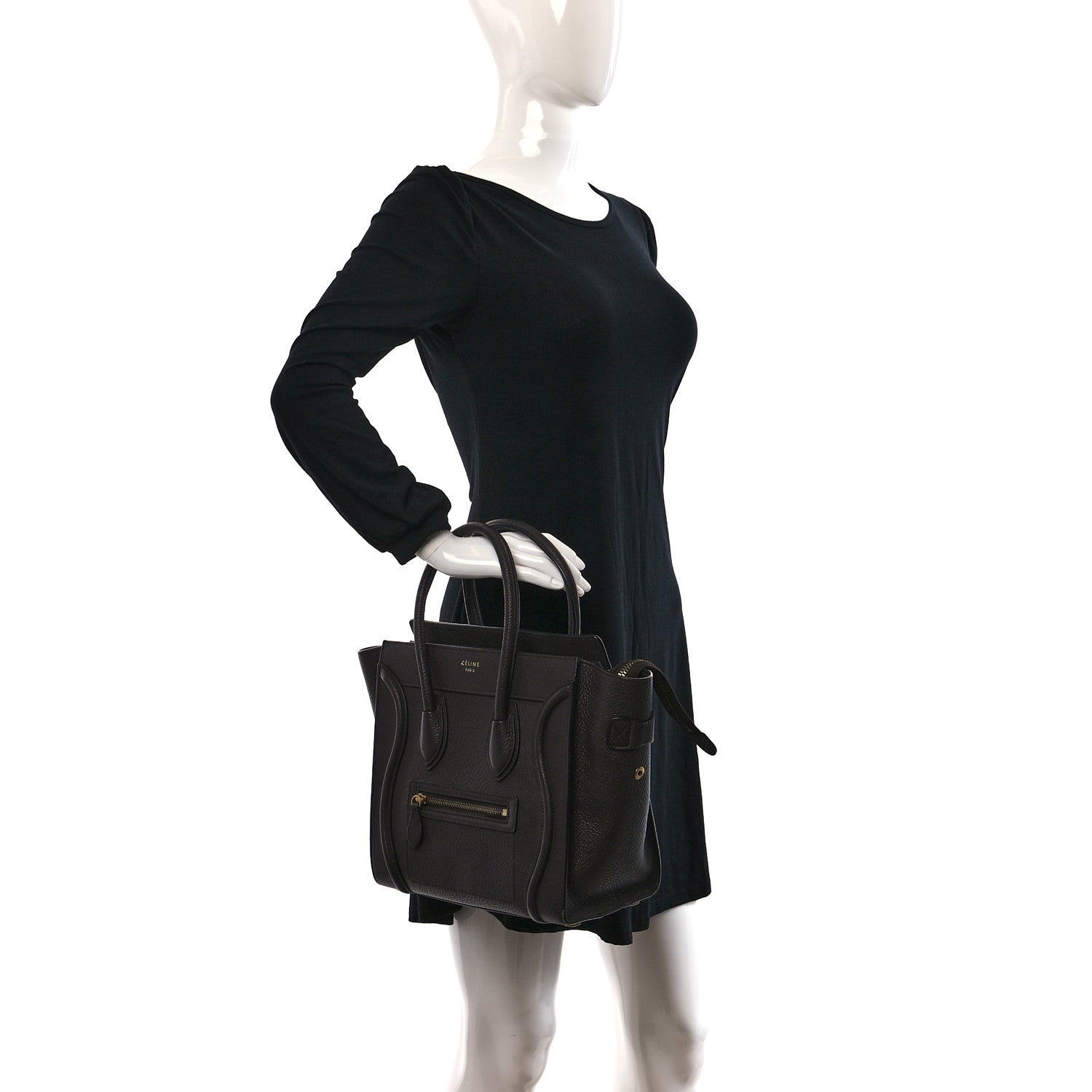 Celine Goatskin Micro Luggage Dark Taupe 2 of 11