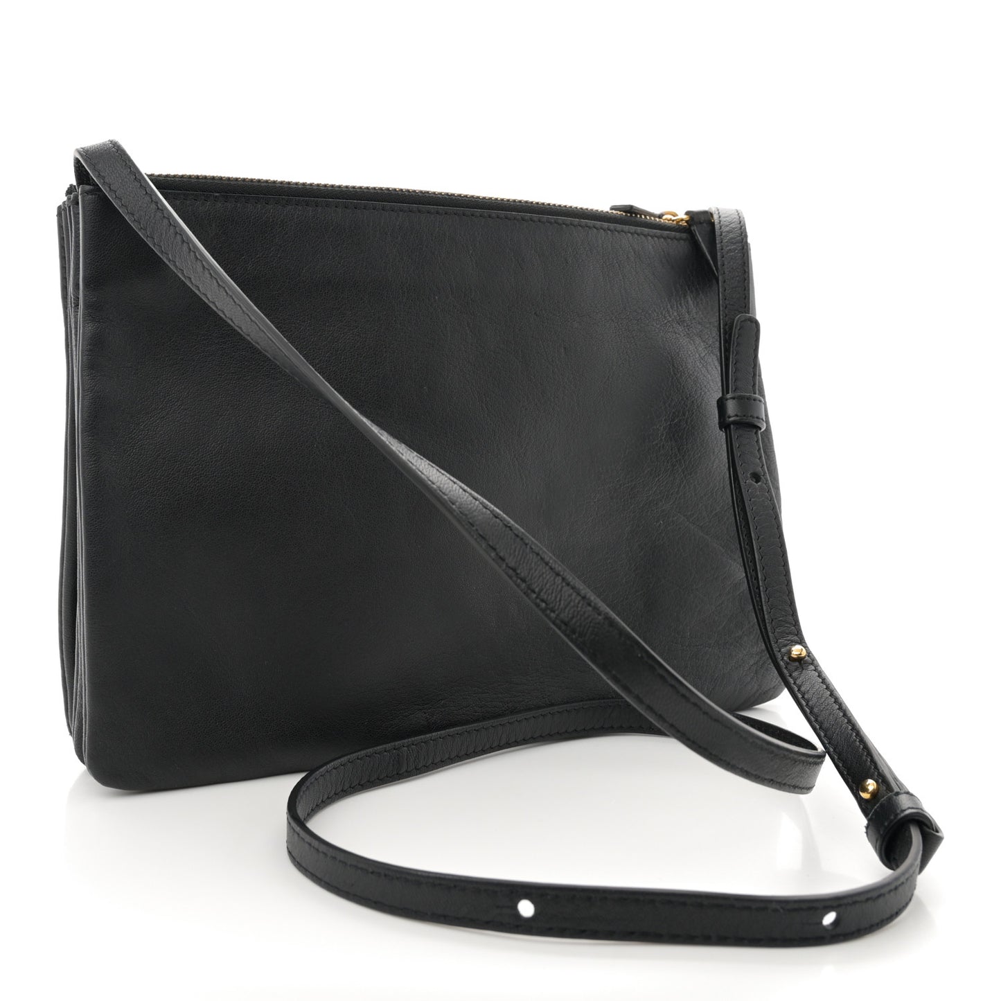 Lambskin Large Trio Crossbody Bag Black