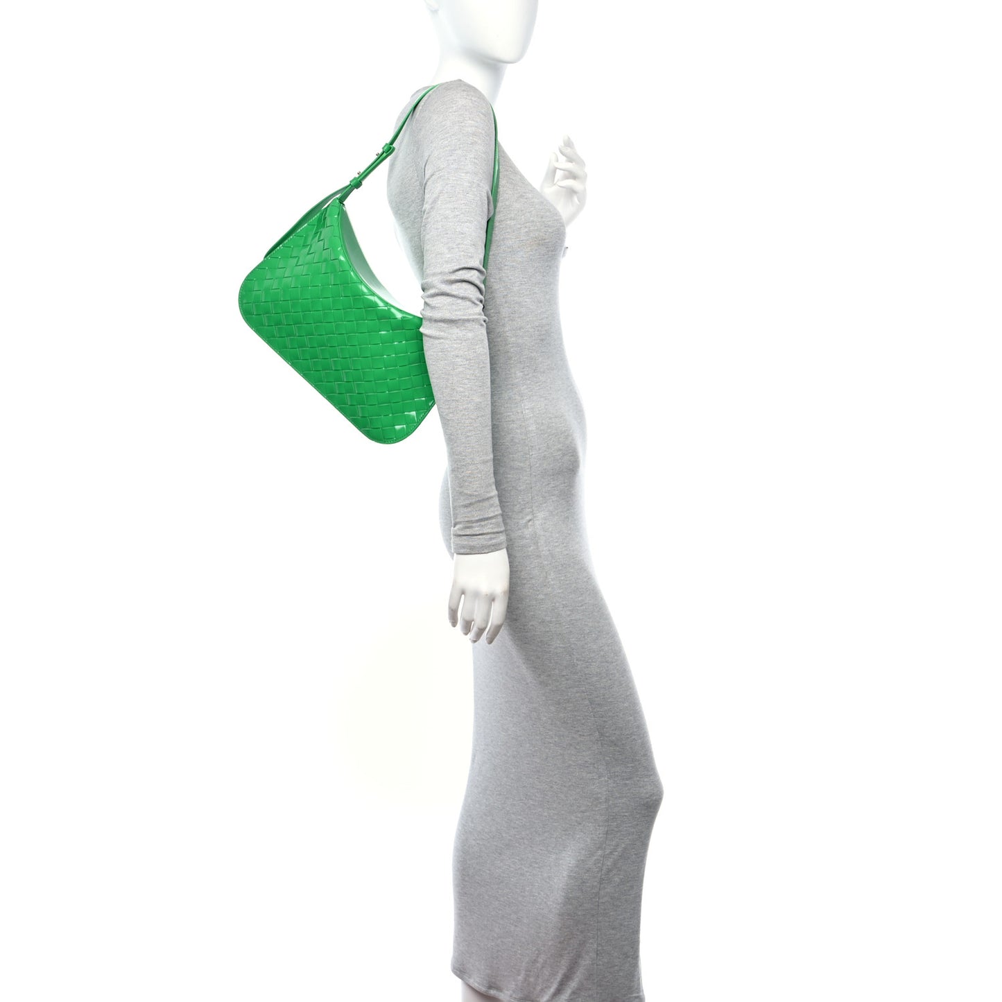 Spazzolato Intrecciato Flap Shoulder Bag Parakeet