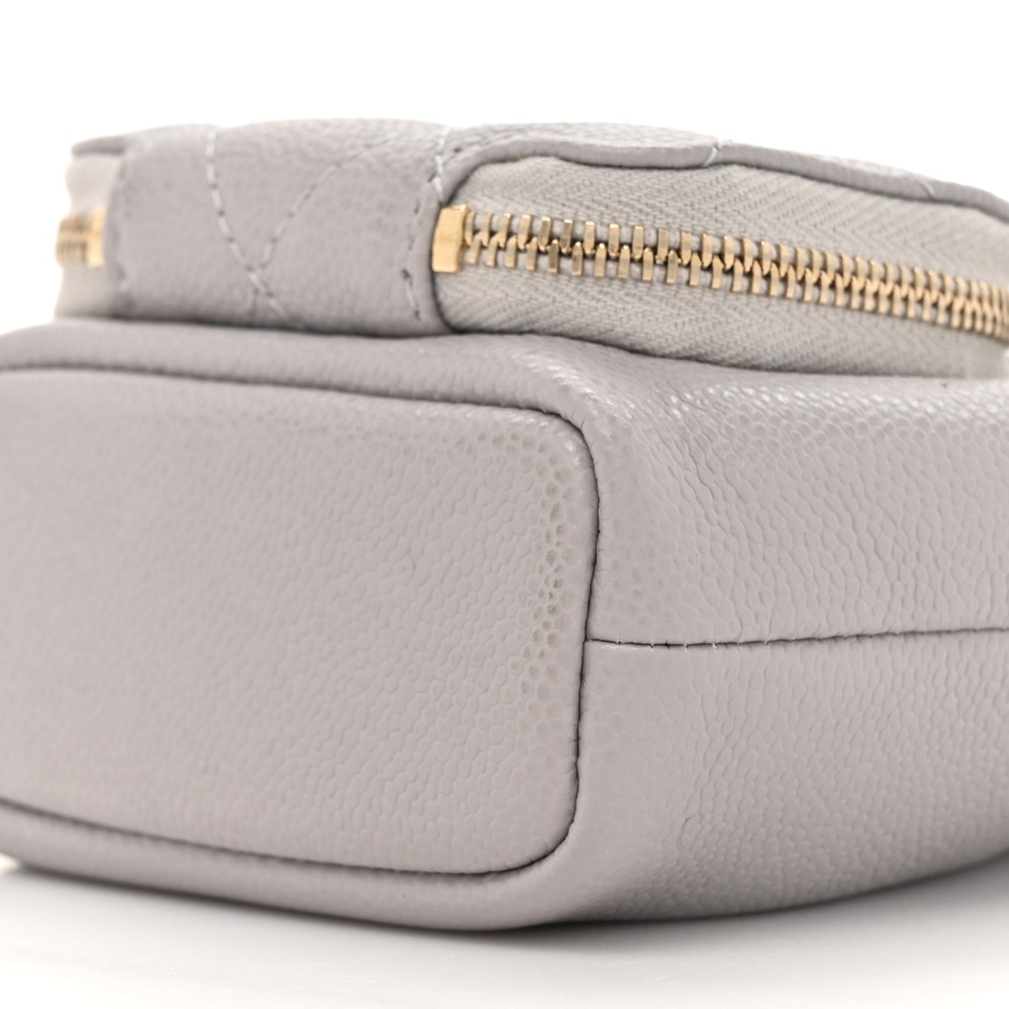 Caviar Quilted Mini CC Pocket Bucket Bag Grey