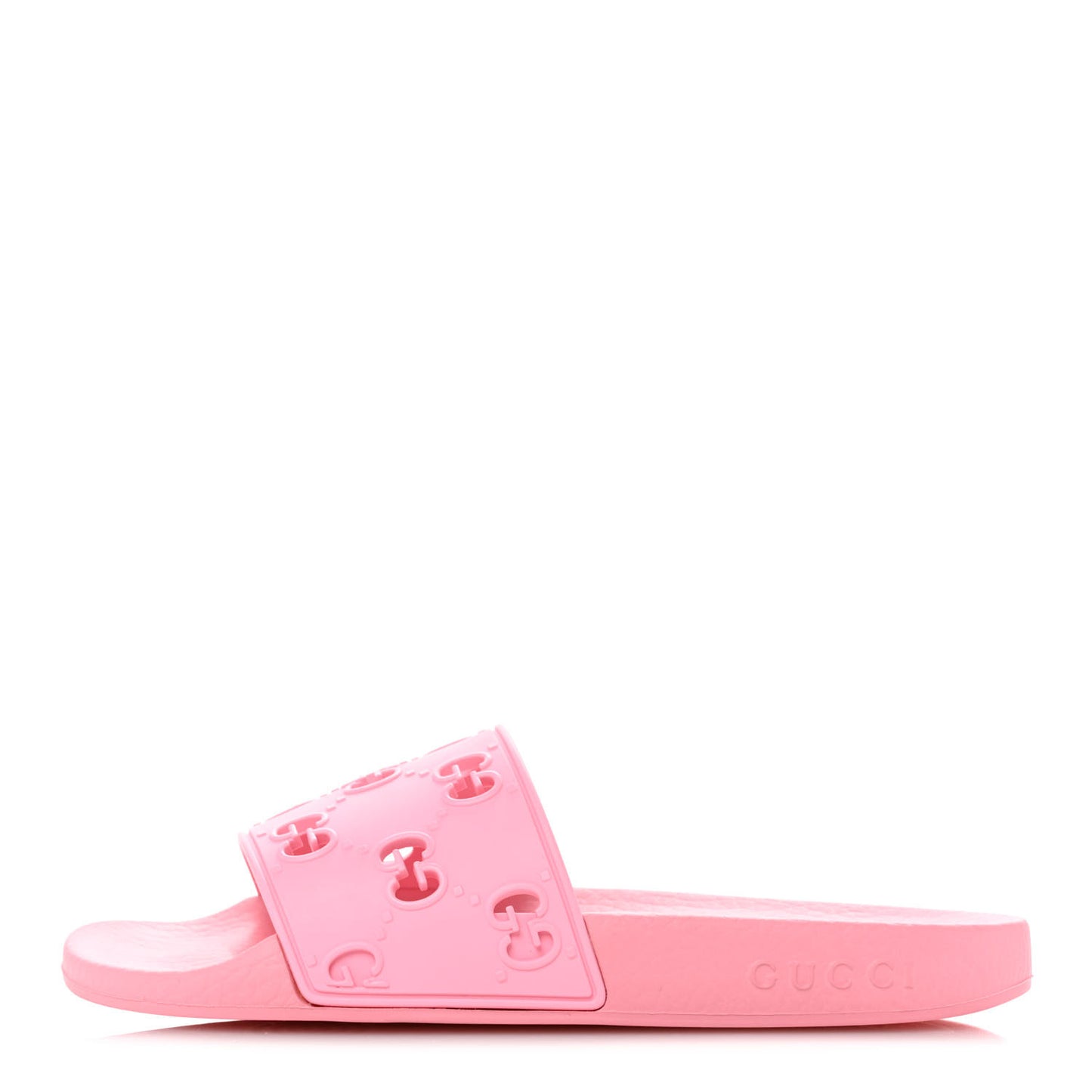 Rubber GG Monogram Perforated Womens Slide Sandals 36 Rose Box
