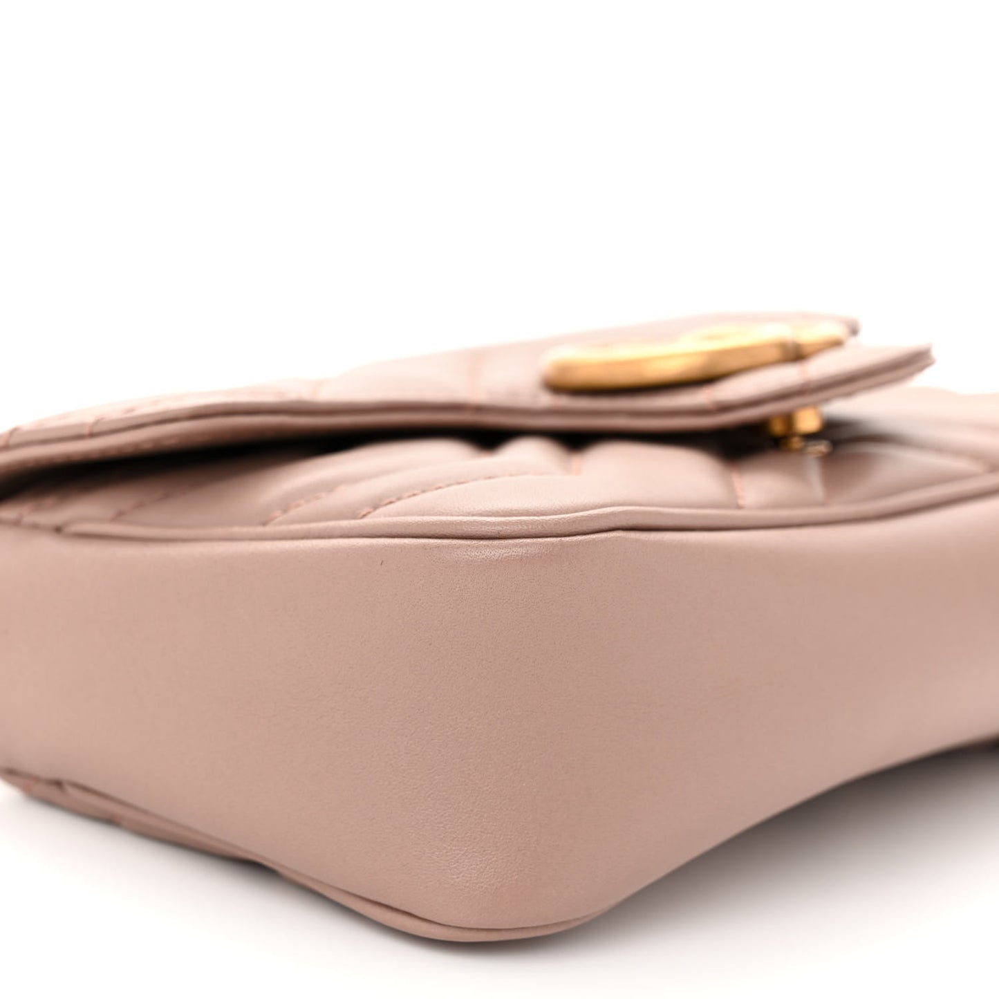 Calfskin Matelasse Super Mini GG Marmont Shoulder Bag Porcelain Rose