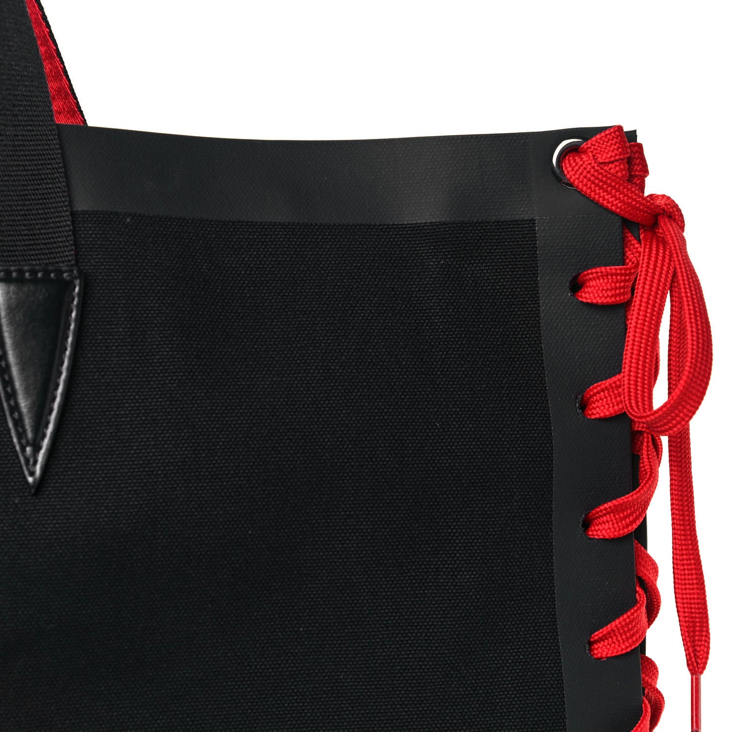 Braided Canvas Cabalace Shopper Tote Black