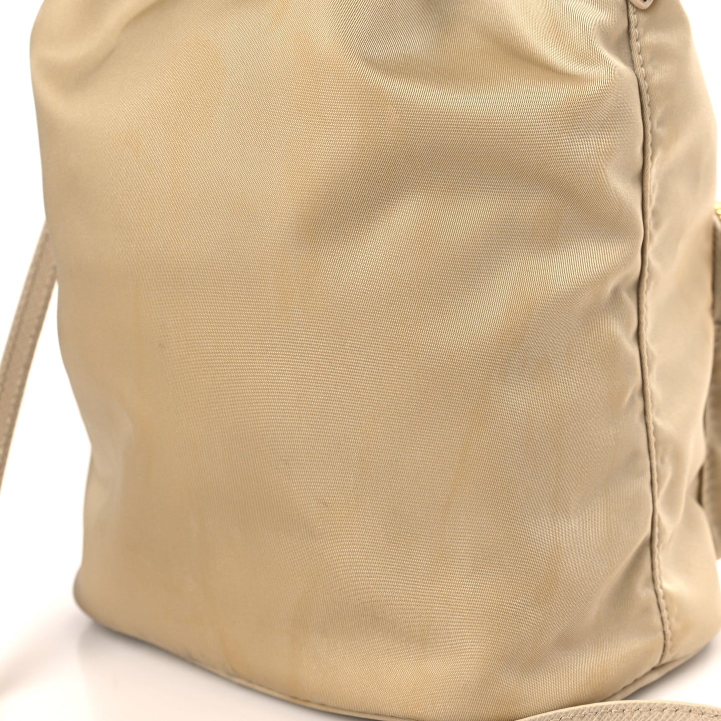 Re-Nylon Saffiano Duet Bucket Crossbody Bag Deserto