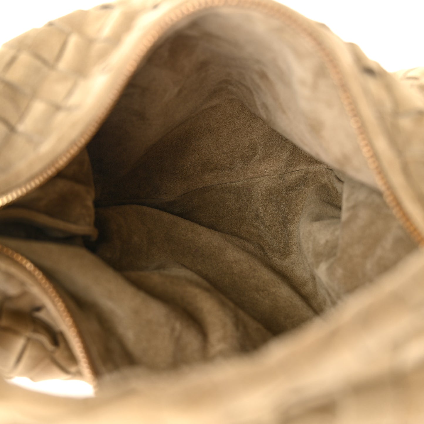 Suede Calfskin Intrecciato Teen Jodie Hobo Beige