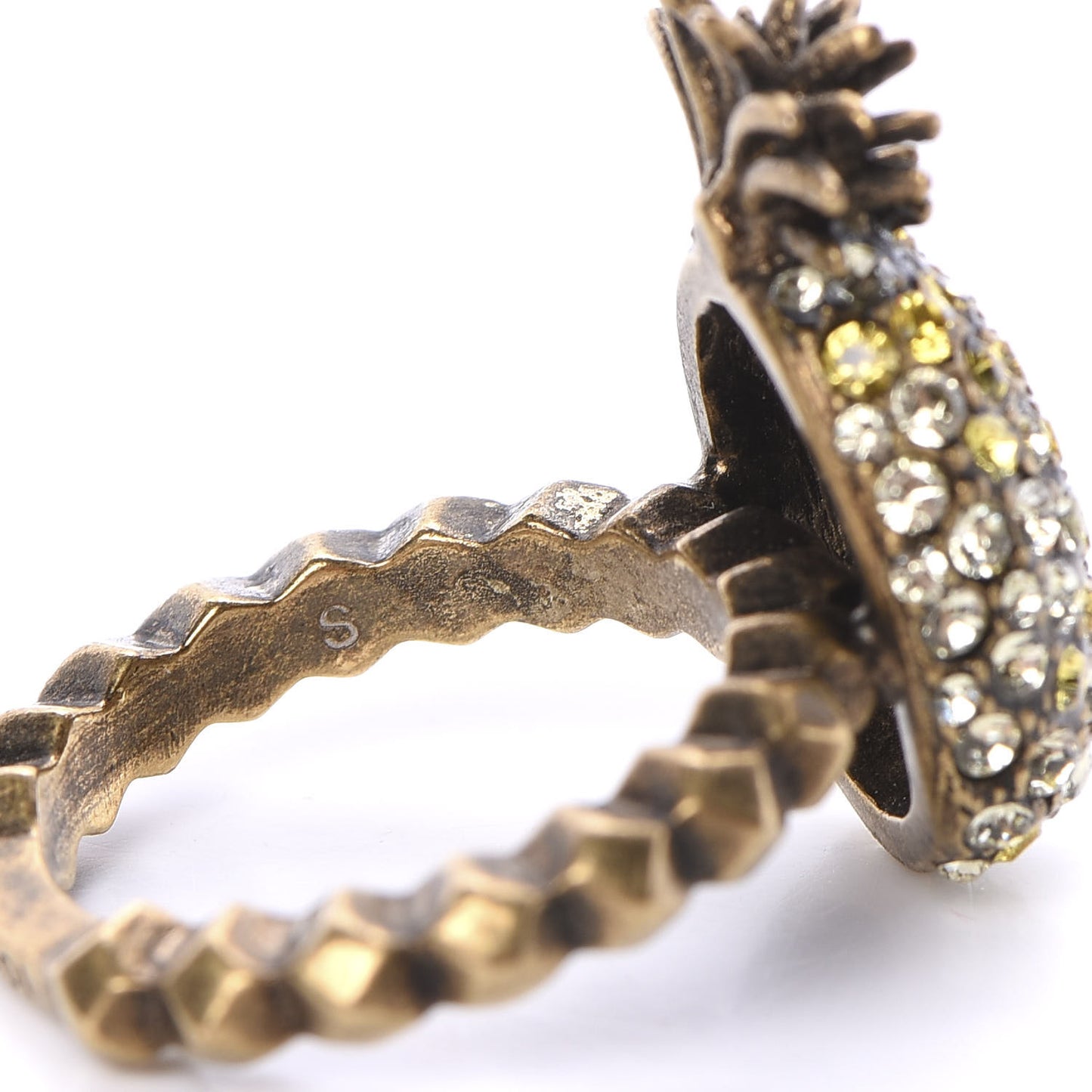 Crystal Pineapple Motif Ring S