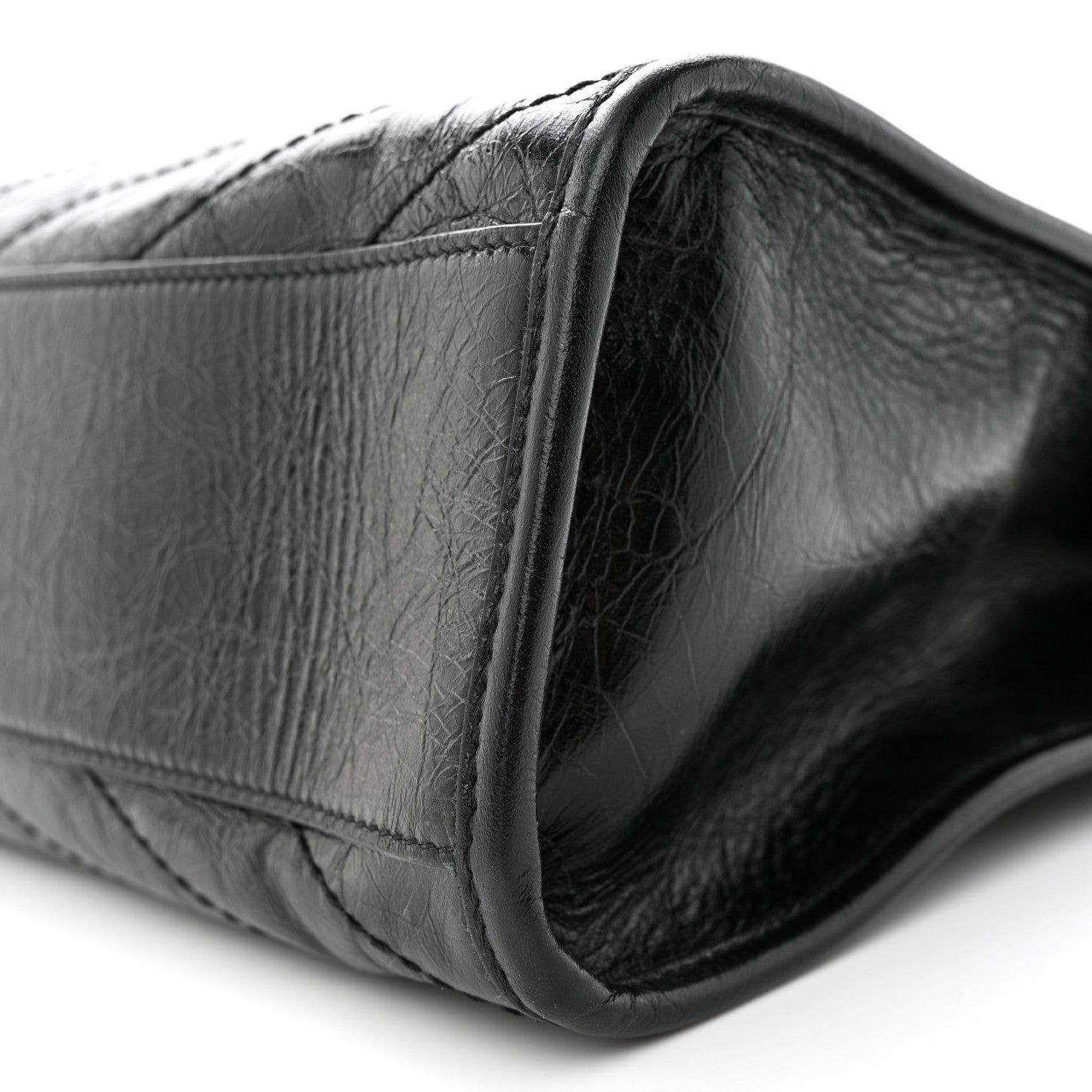 Saint Laurent Crinkled Calfskin Matelasse Monogram Medium Niki Shopper Tote Black 10 of 14