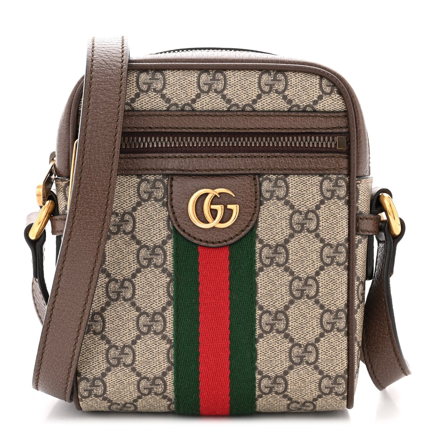GG Supreme Monogram Web Mini Ophidia Messenger Brown