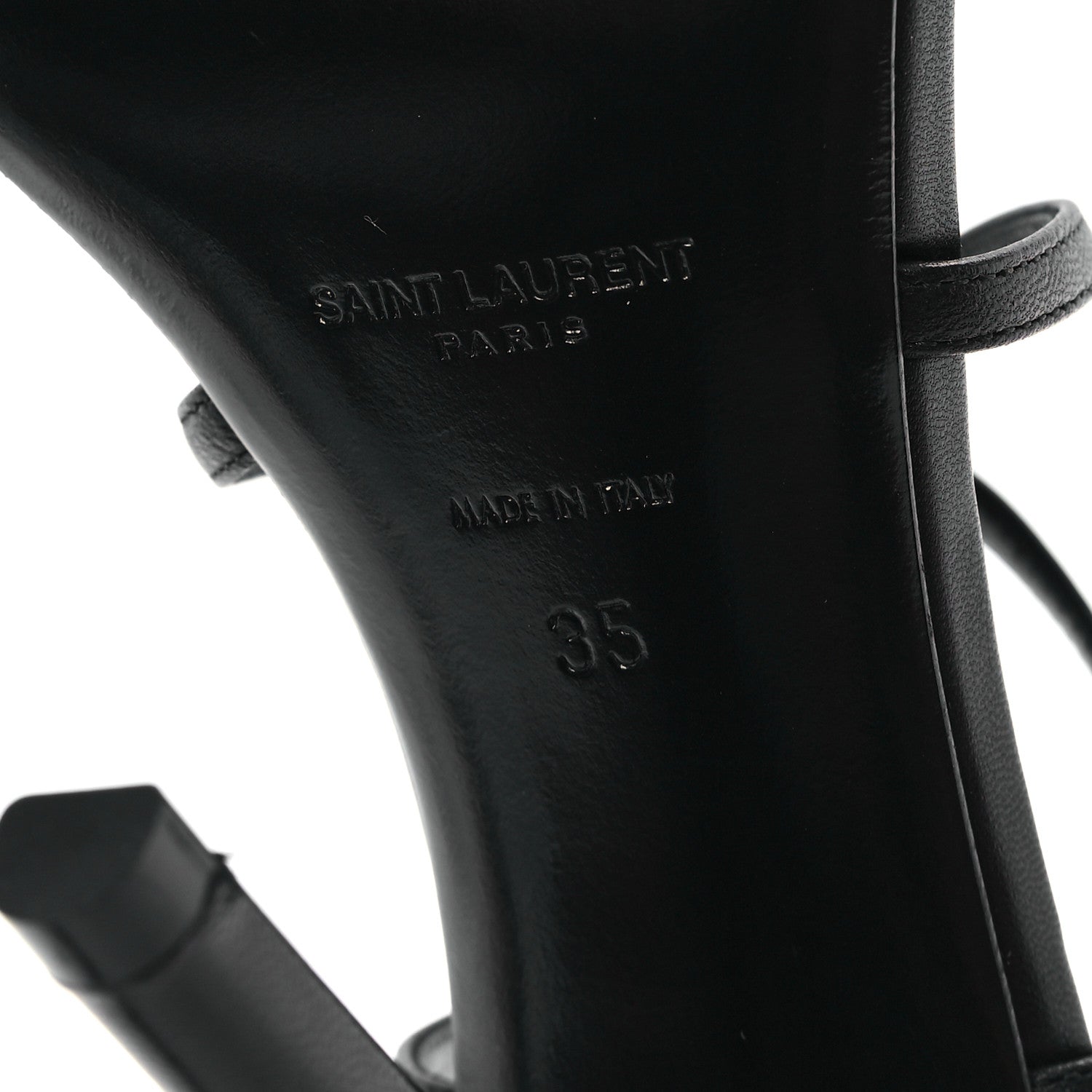 Saint Laurent Kid Egado Date 110 Sandals 35 Black 7 of 9