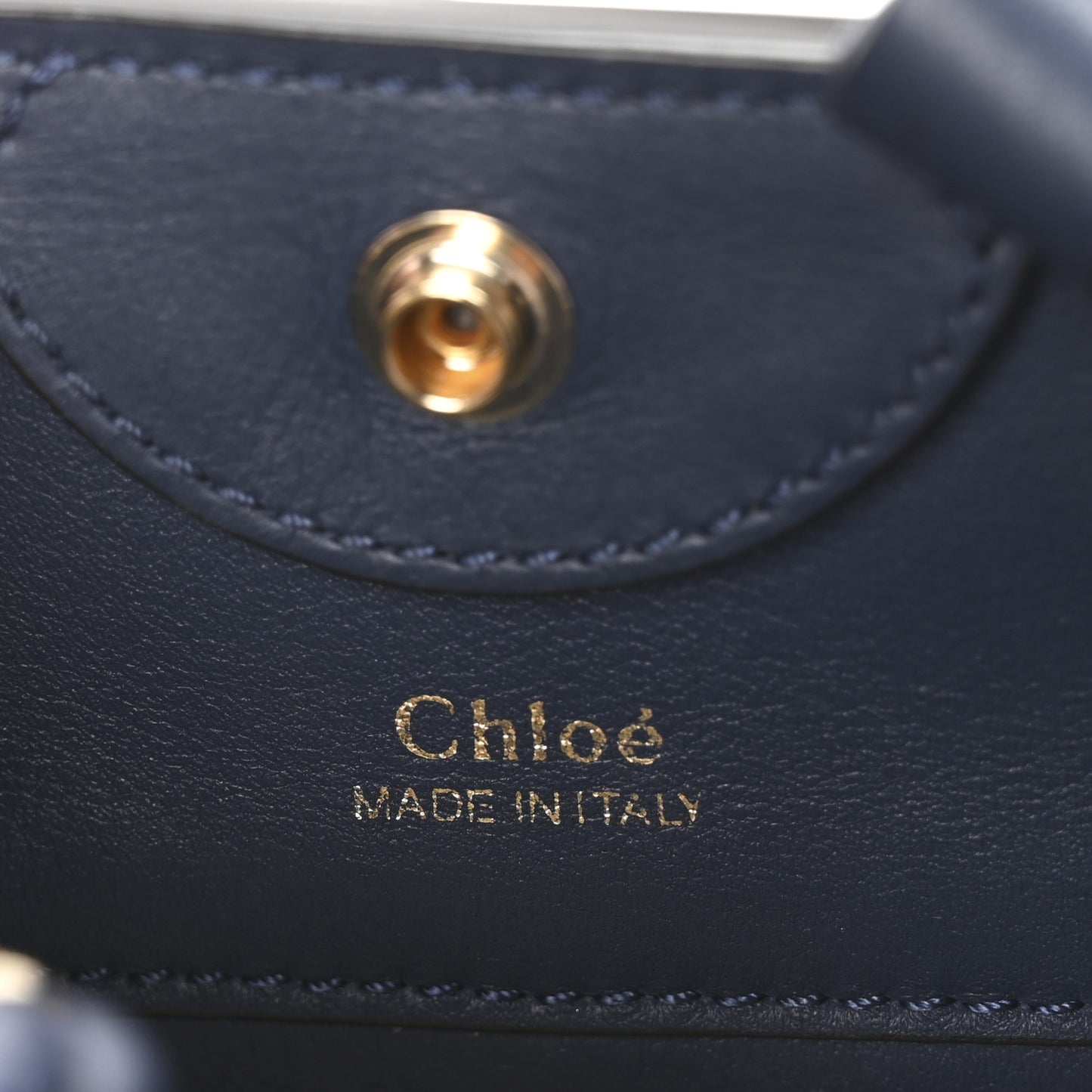 Linen Calfskin Small Key Bucket Bag Blue