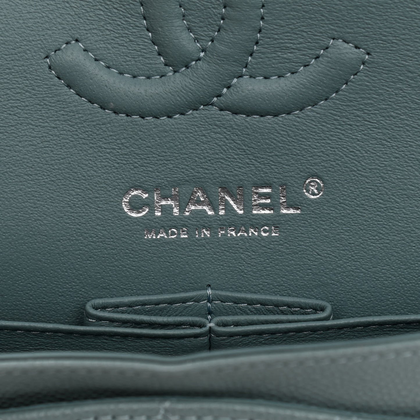 Caviar Quilted Small Double Flap Light Blue