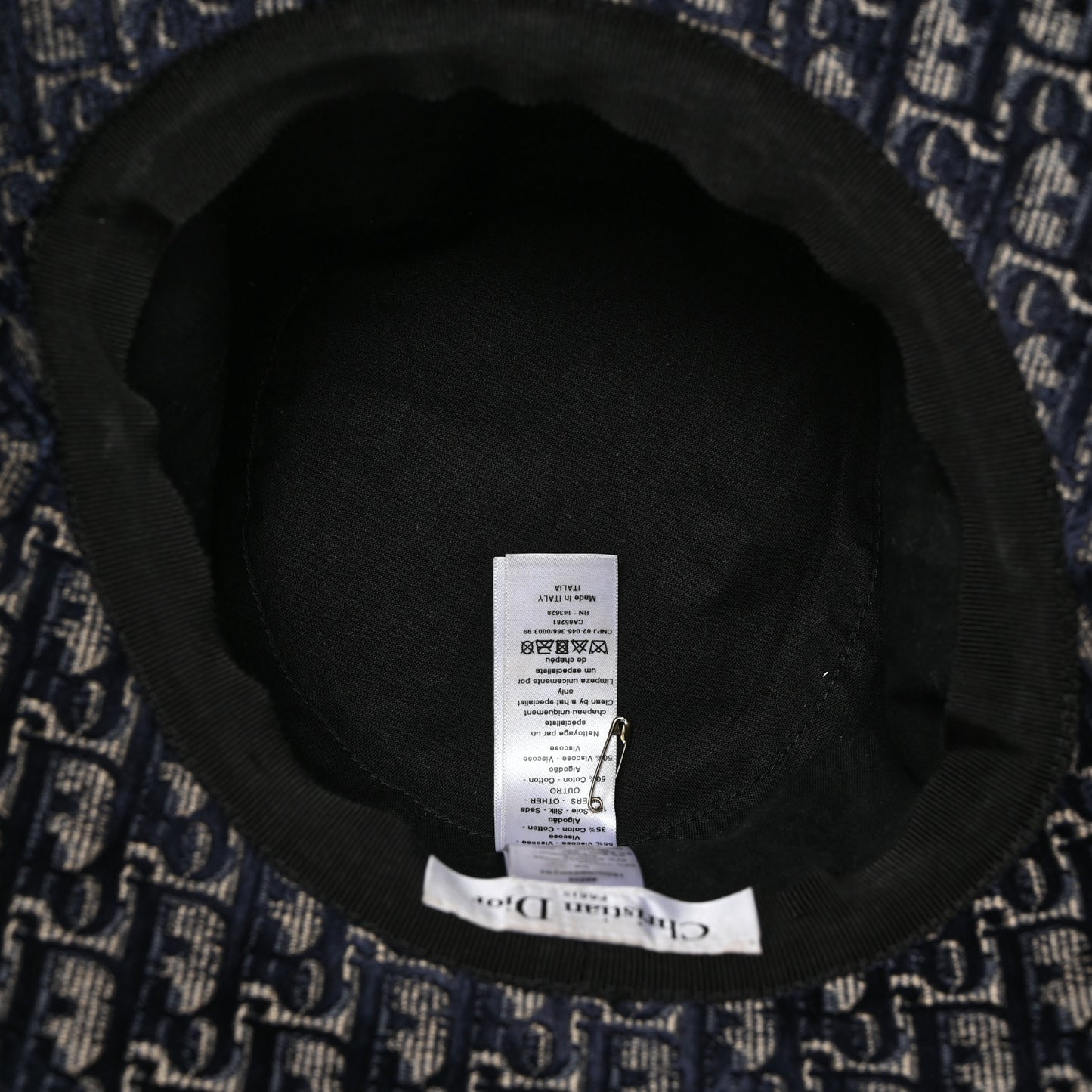 Velvet Oblique Large Brim Bucket Hat 56 Bleu Red