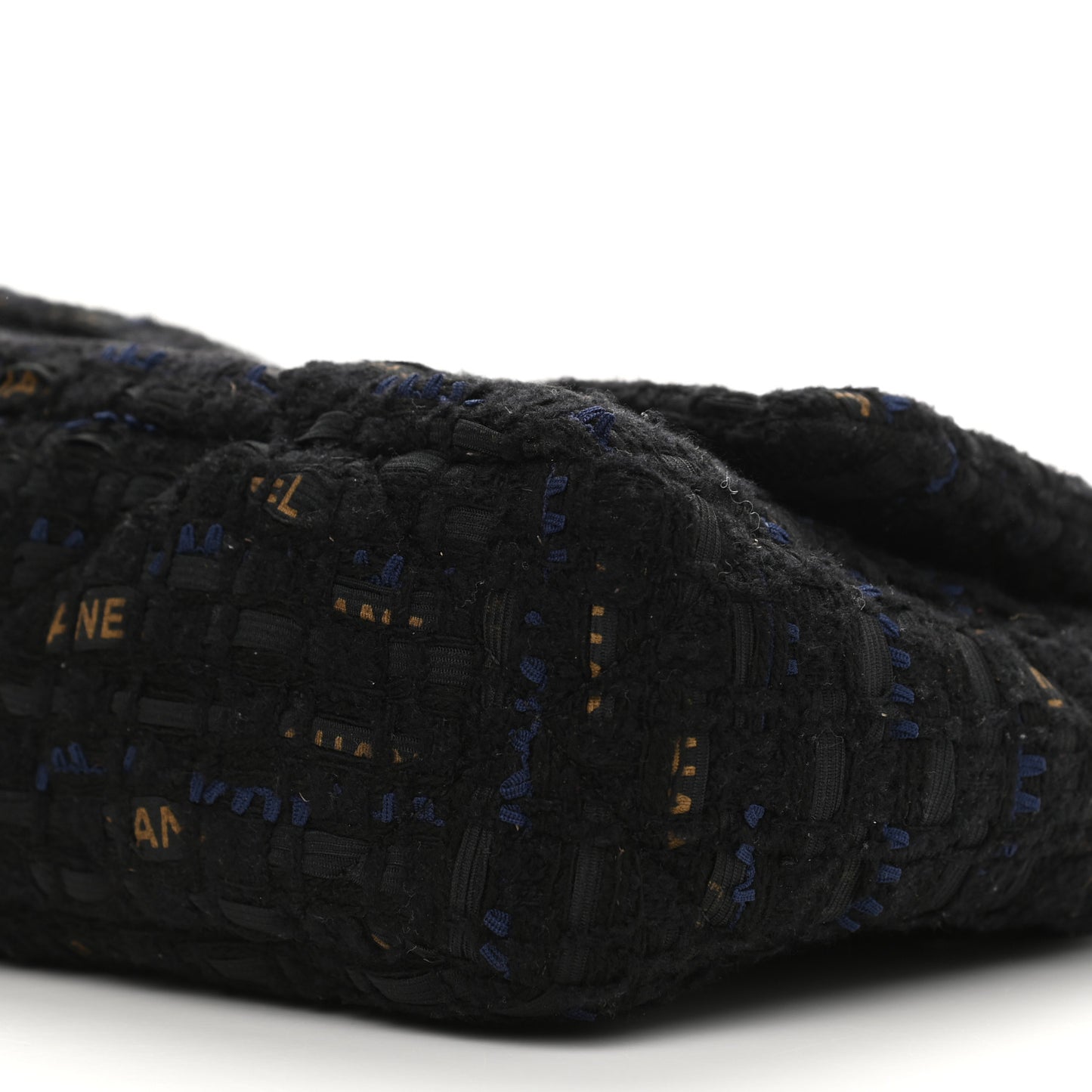 Tweed Quilted Medium Chanel 19 Flap Black Navy Gold