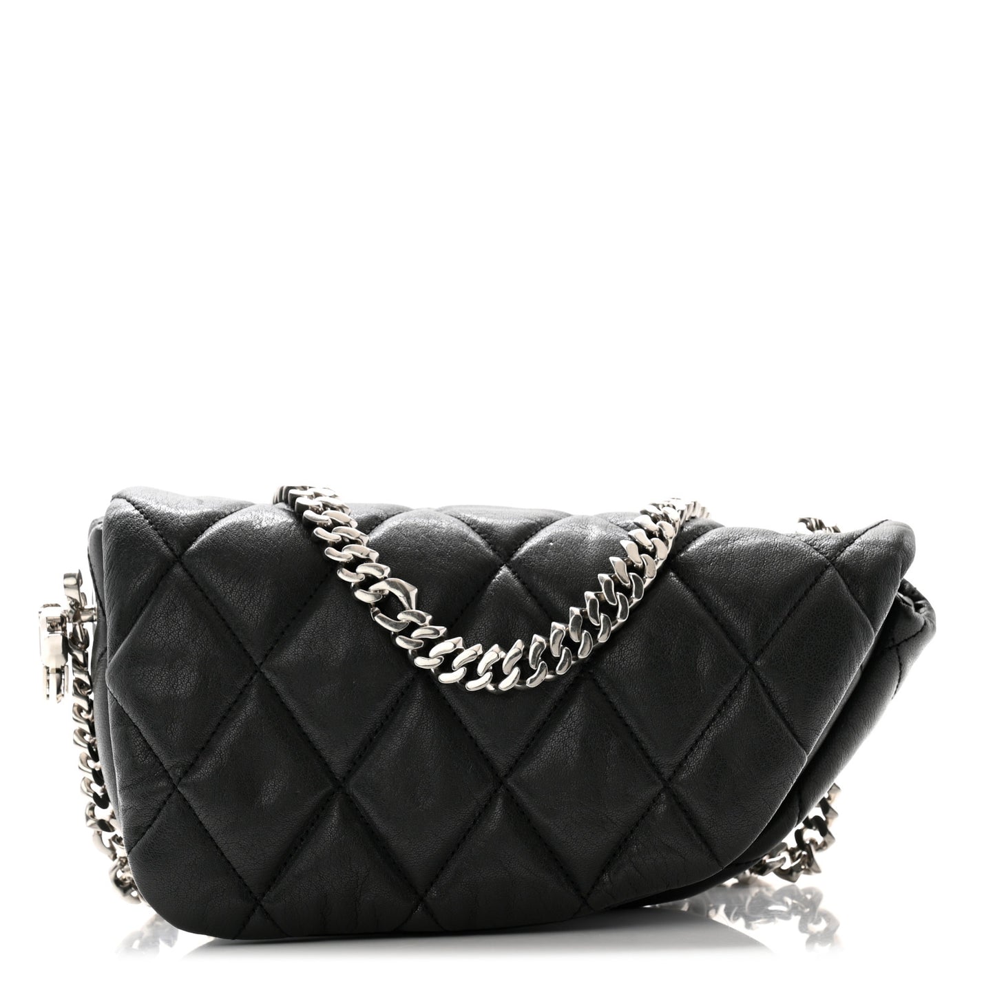 Calfskin Quilted Small Shield Shoulder Bag Slate