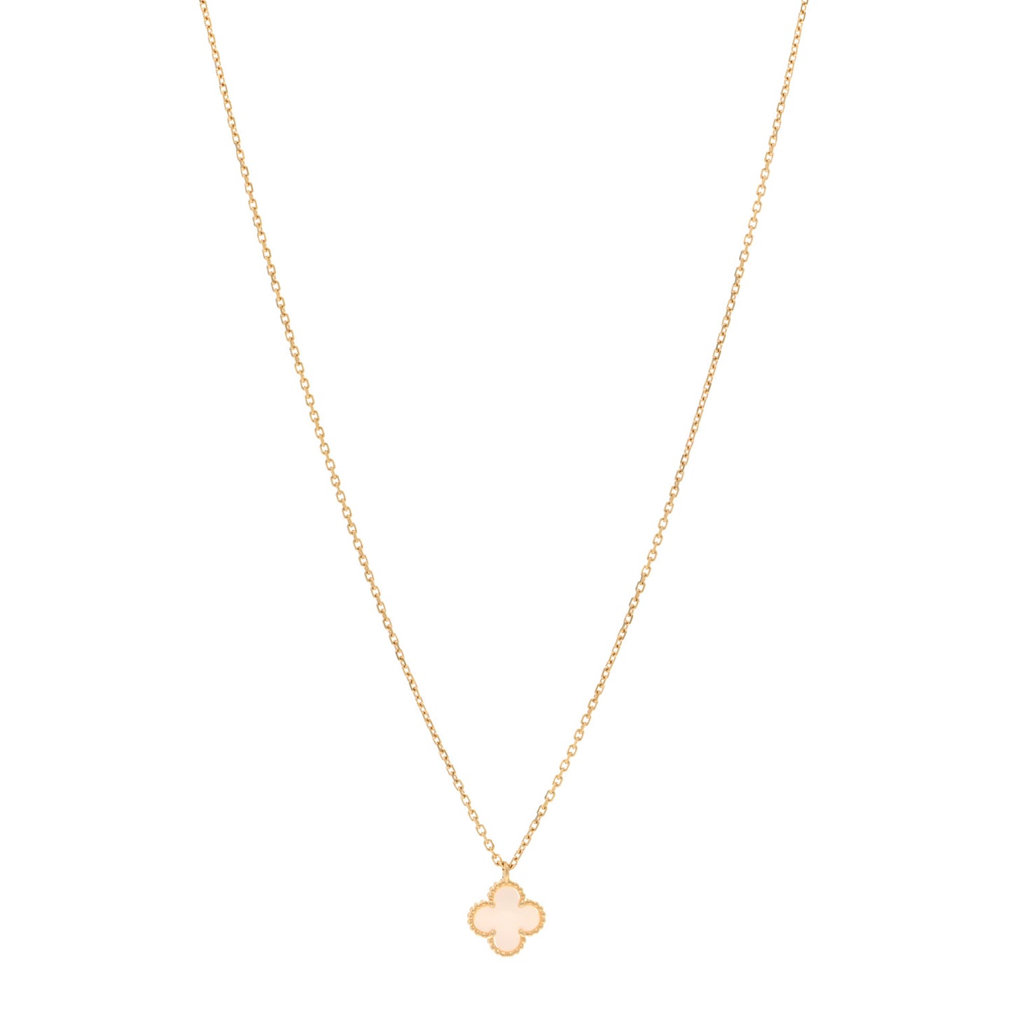18K Yellow Gold Mother of Pearl Sweet Alhambra Pendant Necklace