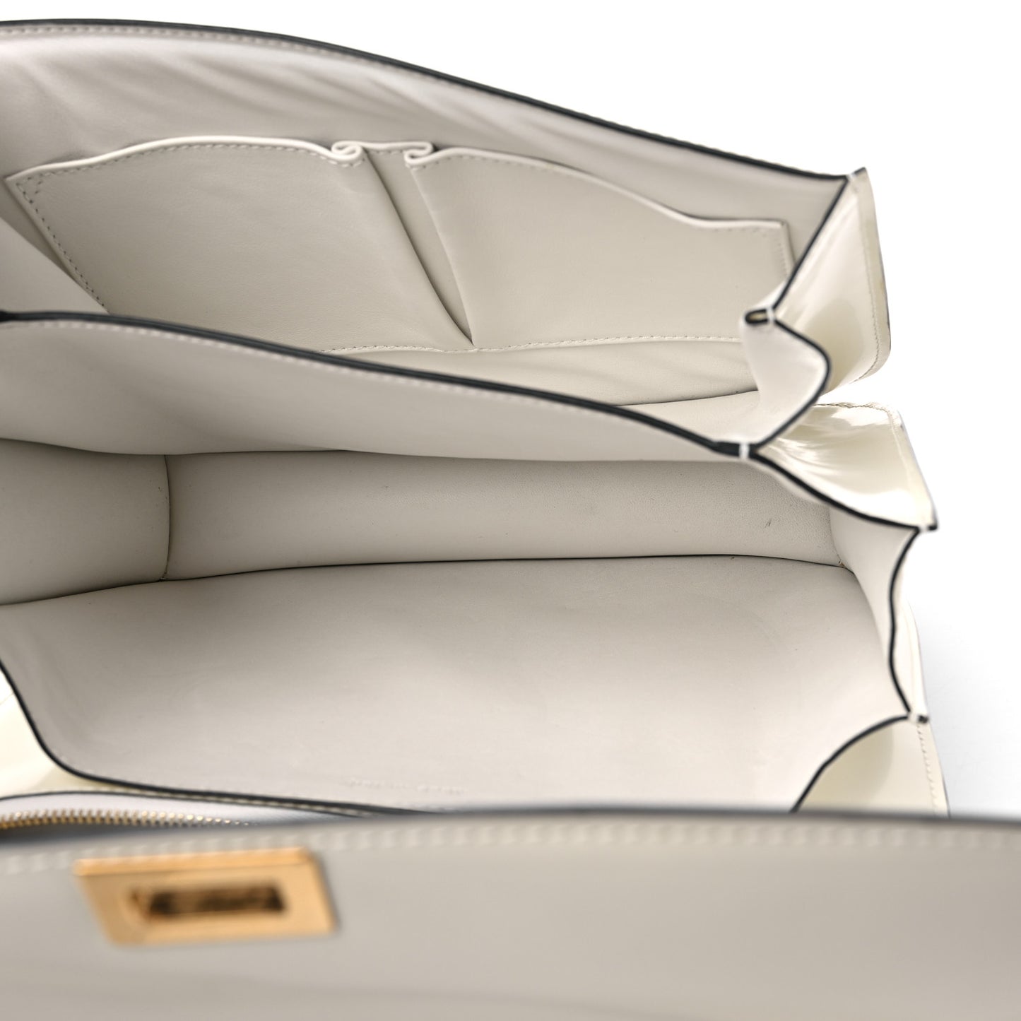 Spazzolato Calfskin Medium Classic Box Flap Bag White