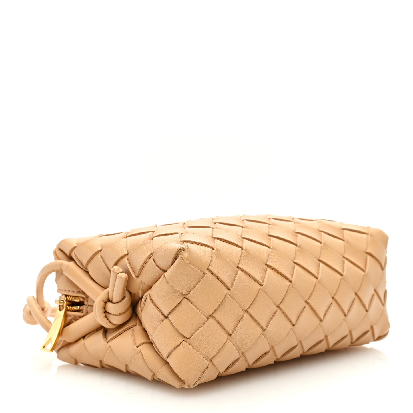 Nappa Intrecciato Mini Loop Camera Bag Almond