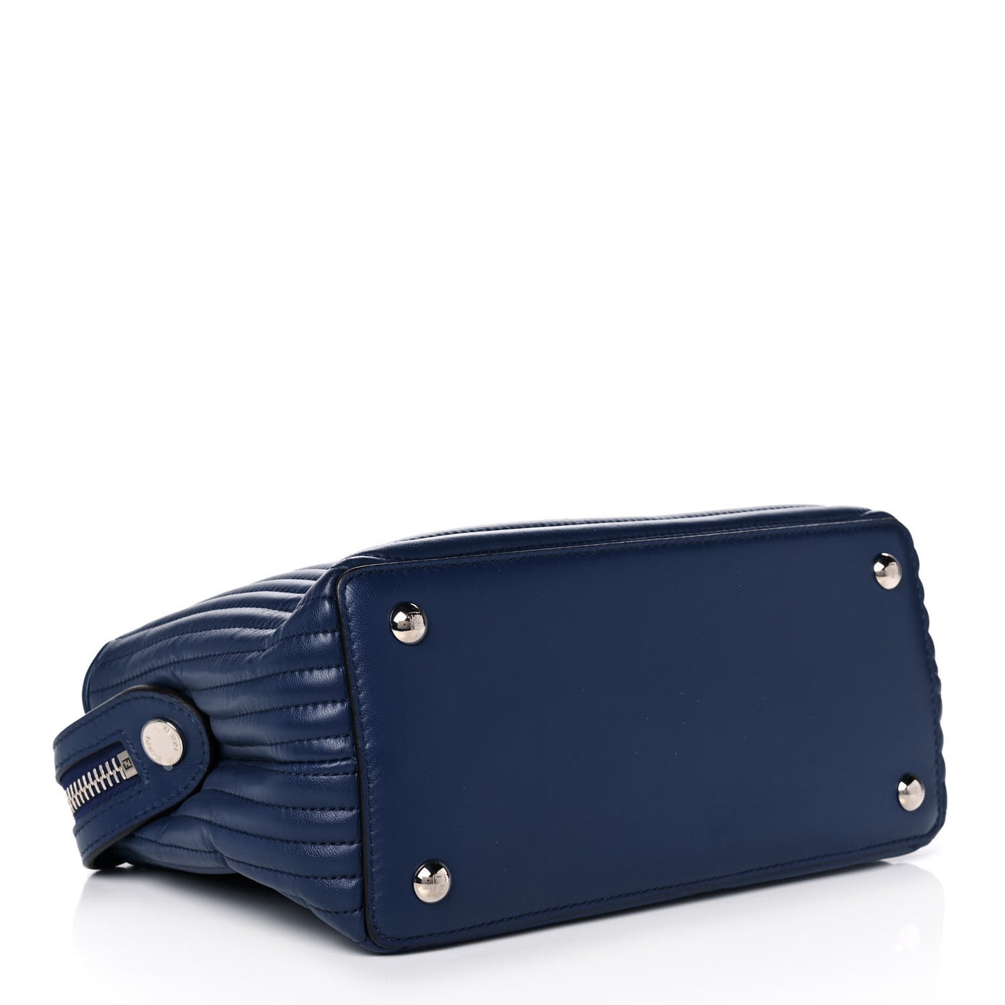 Shiny Nappa Trapuntata Small DotCom Click Chain Satchel Blue