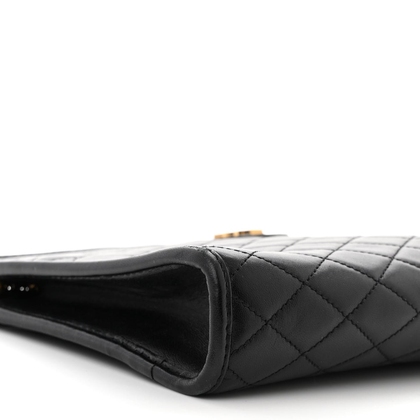 Lambskin Quilted Monogram Baby Victoire Chain Clutch Bag Black