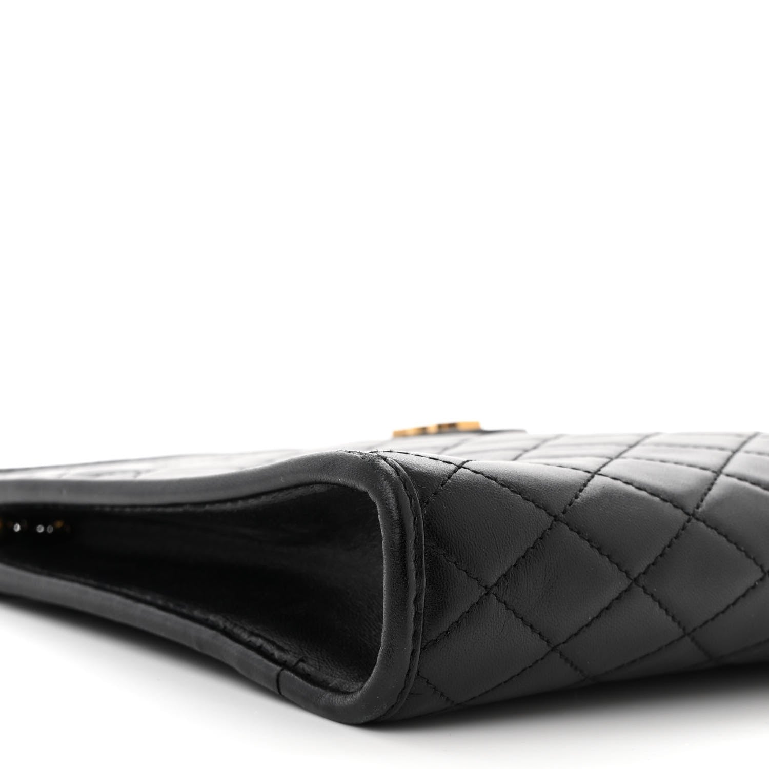 Saint Laurent Lambskin Quilted Monogram Baby Victoire Chain Clutch Bag Black 9 of 10